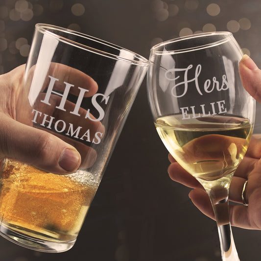 PINT & WINE GLASS SET