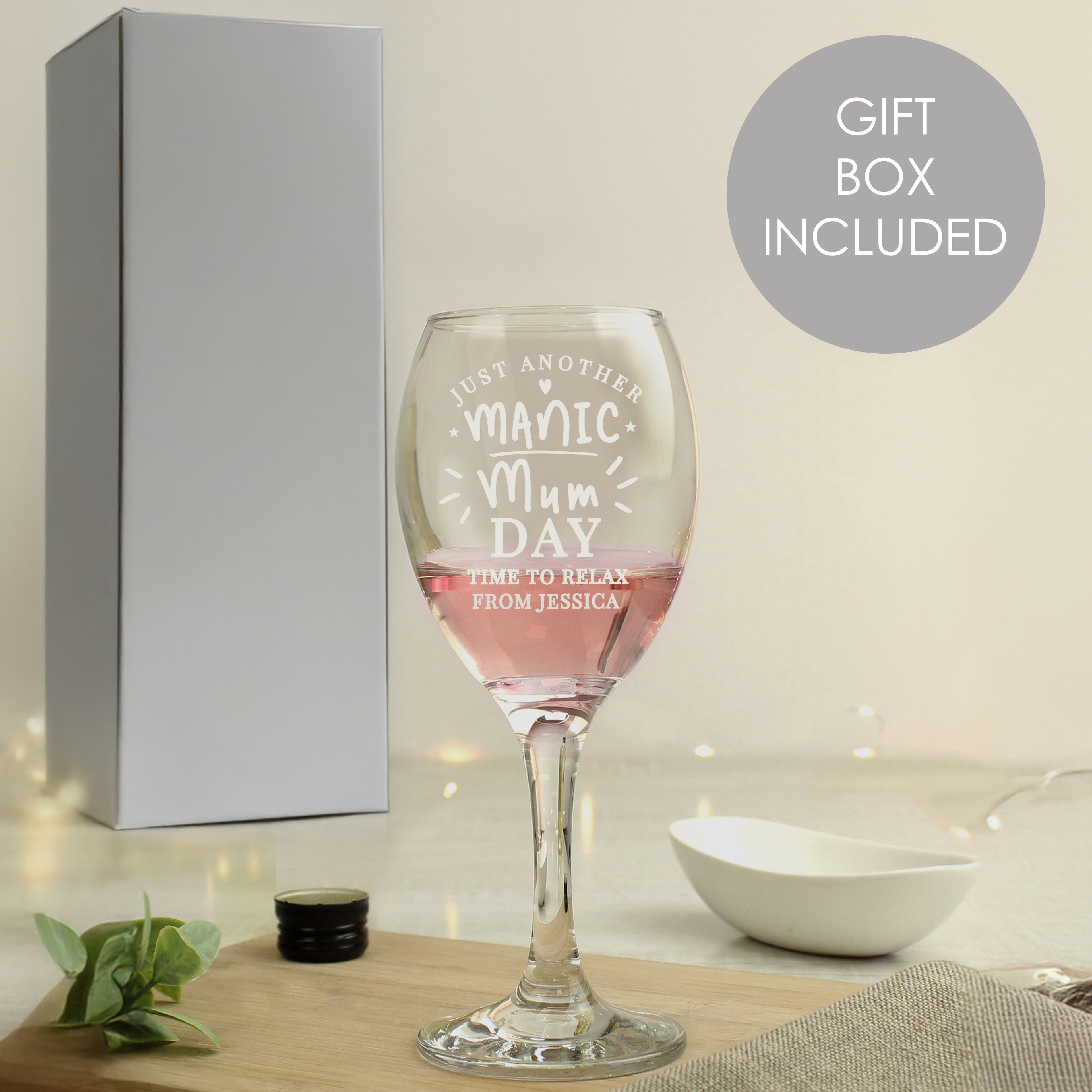 MANIC MUM DAY WINE GLASS