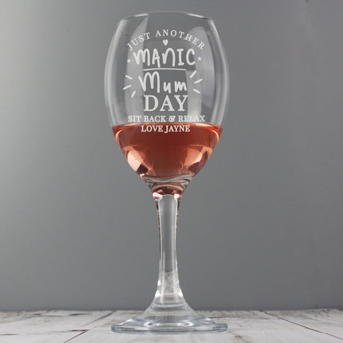 MANIC MUM DAY WINE GLASS
