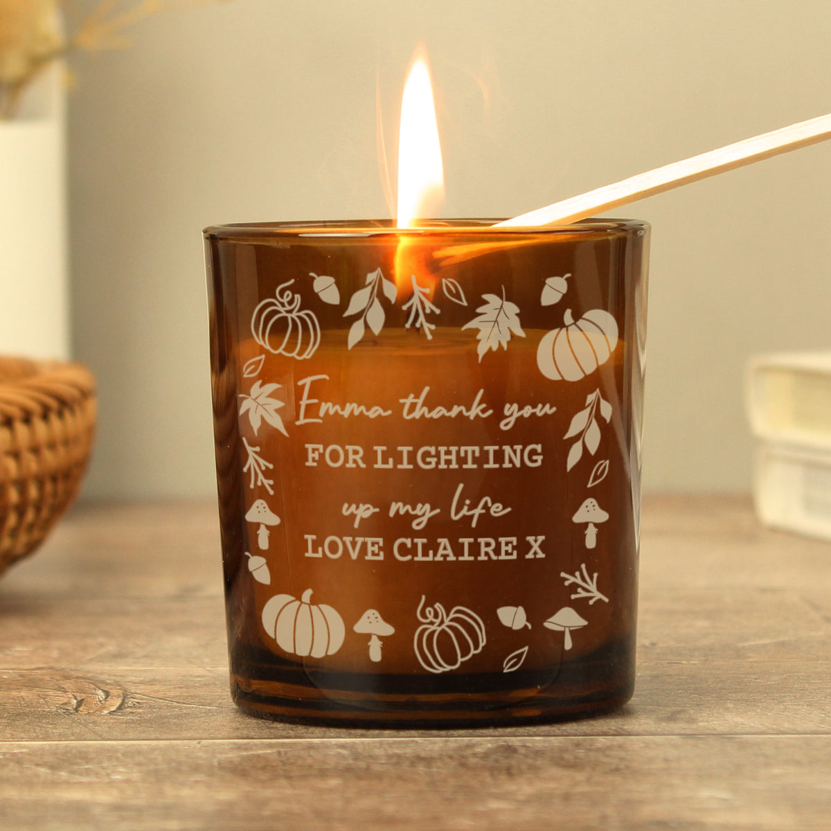 PUMPKIN GLASS CANDLE