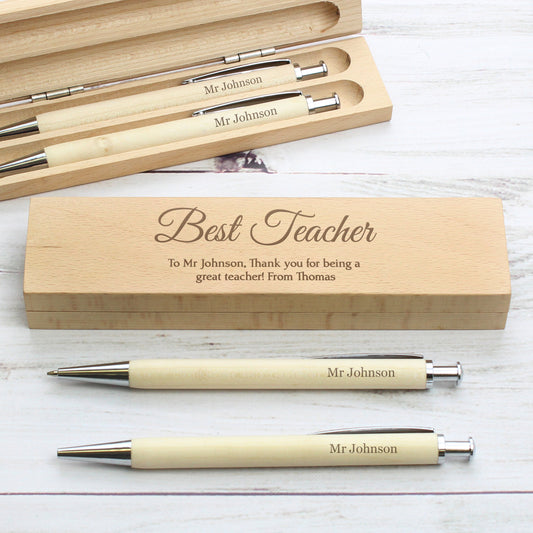 WOODEN PEN & PENCIL BOX SET