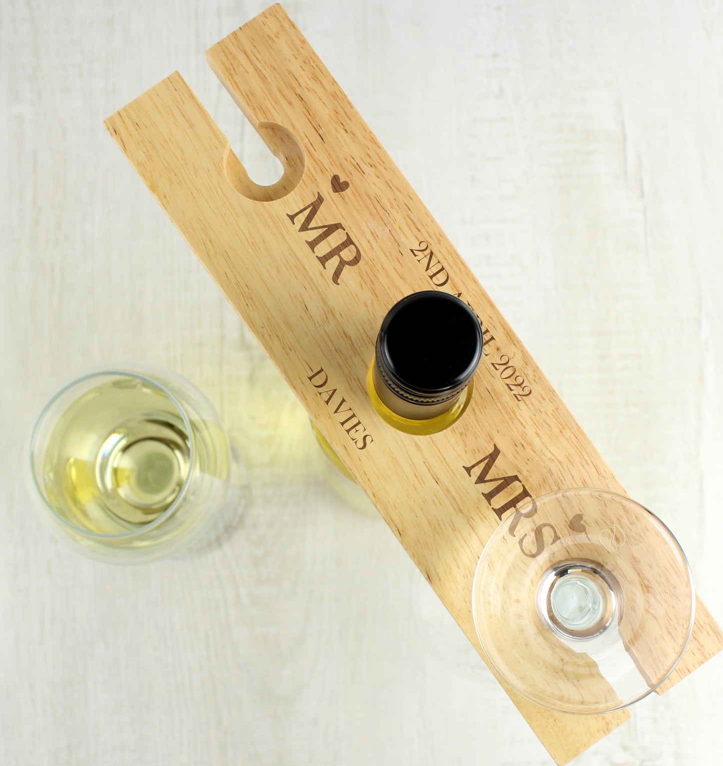 MARRIED COUPLE WINE GLASS & BOTTLE HOLDER
