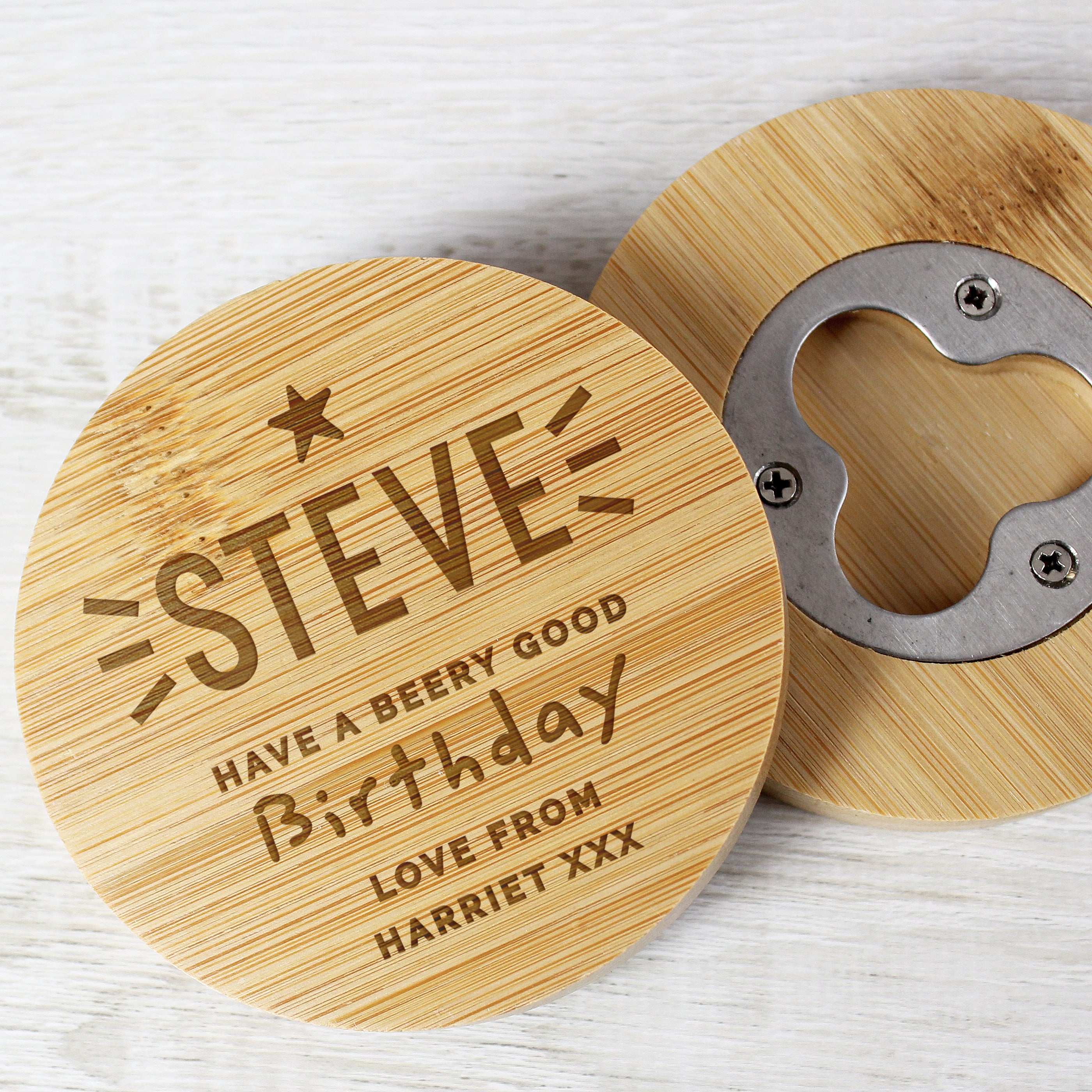 BAMBOO BOTTLE OPENER COASTER