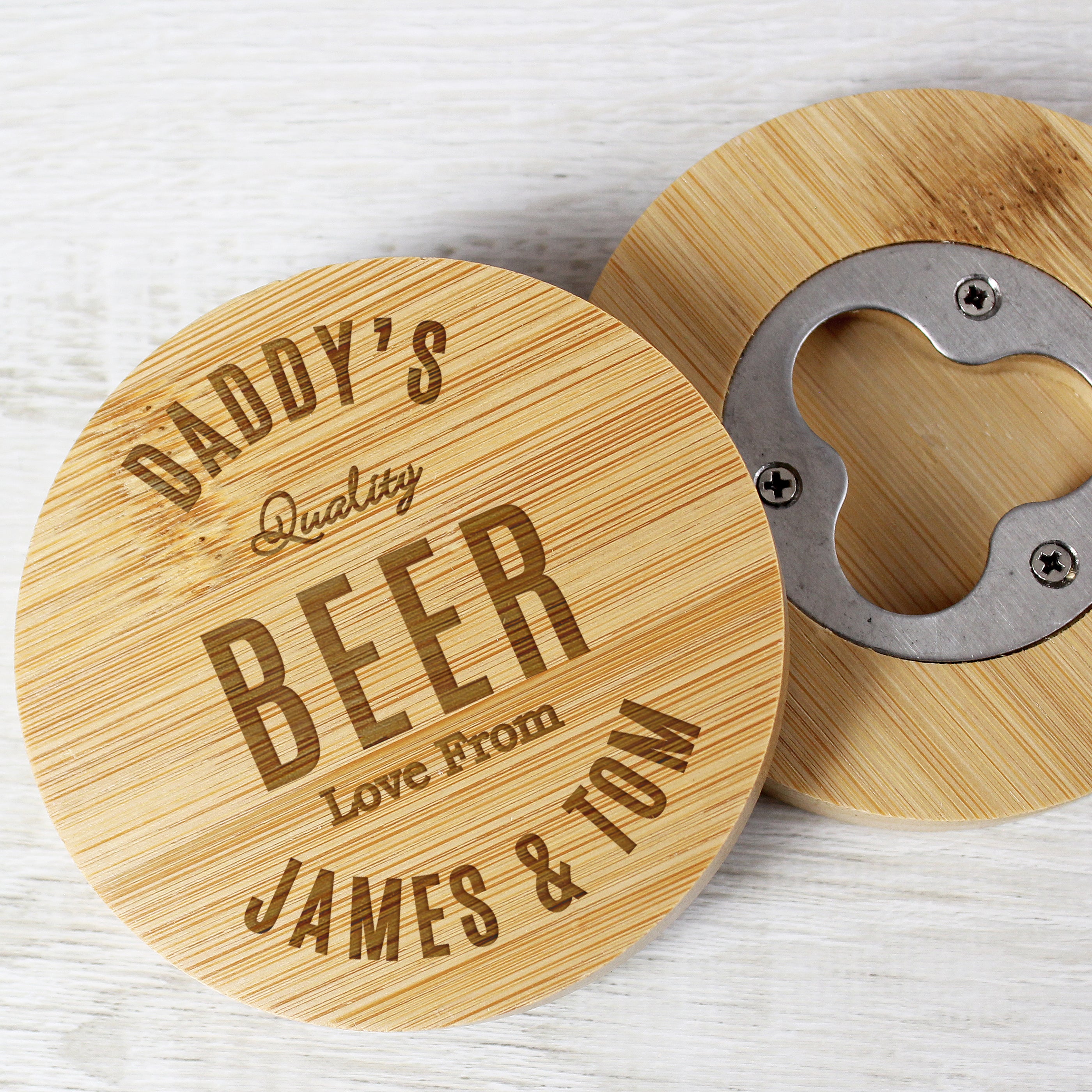 BAMBOO BOTTLE OPENER COASTER