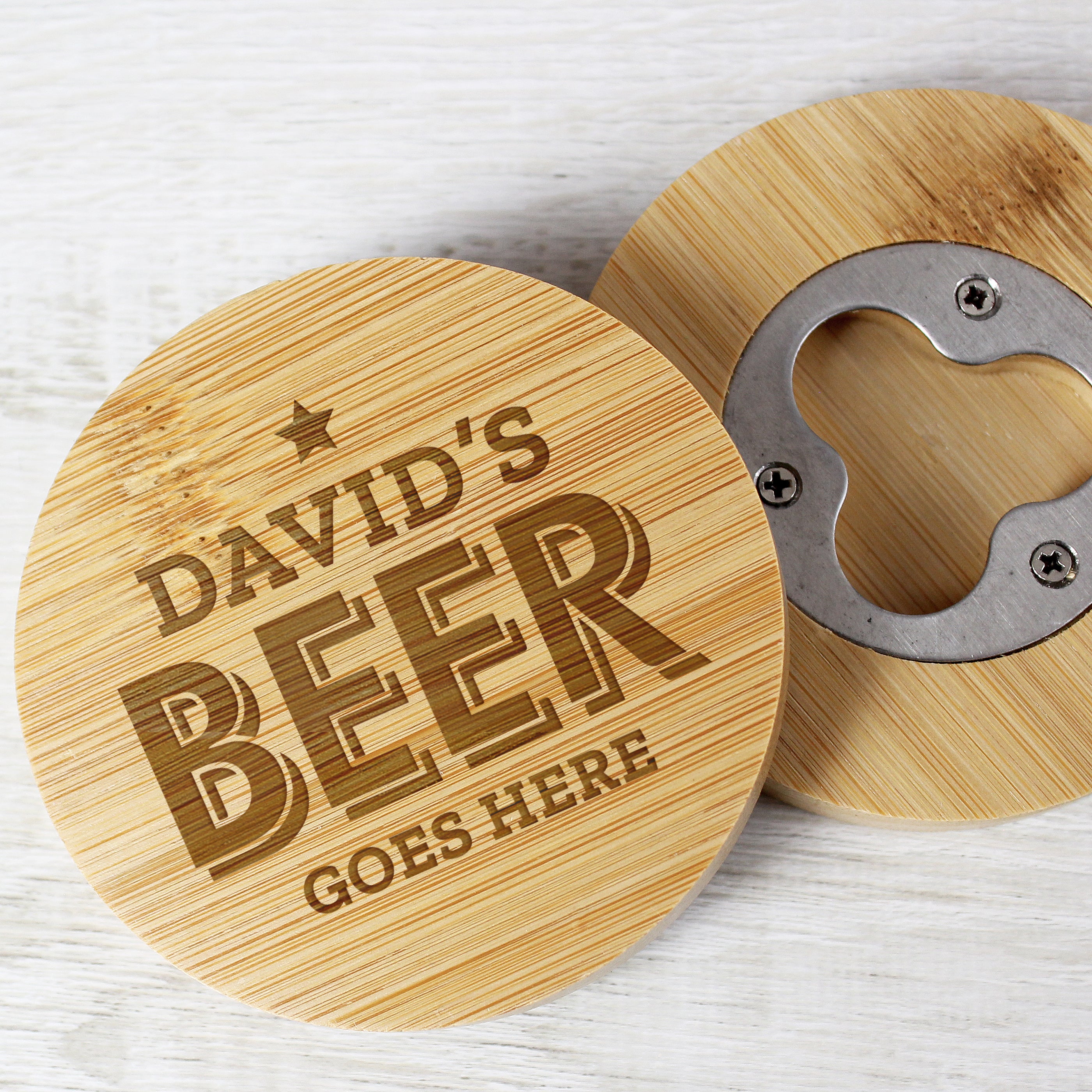 BAMBOO BOTTLE OPENER COASTER