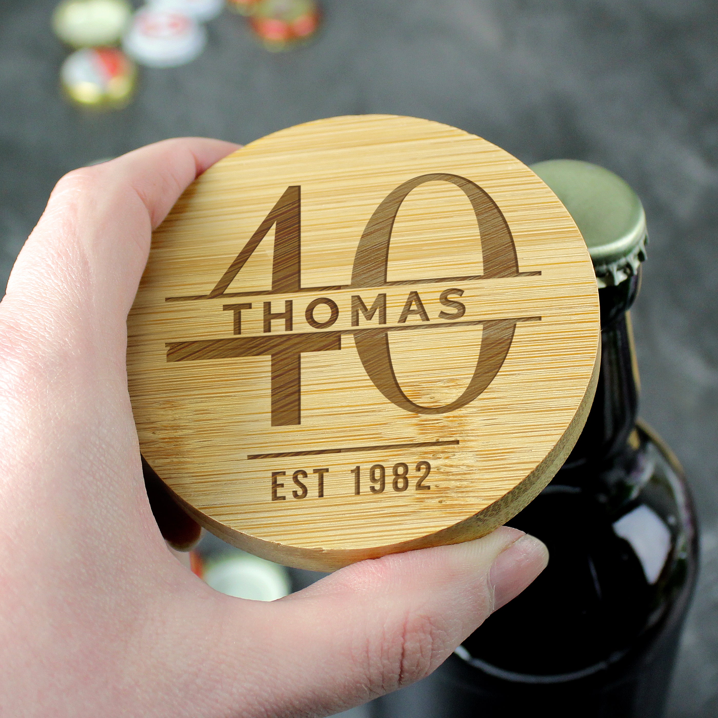 BAMBOO BOTTLE OPENER COASTER