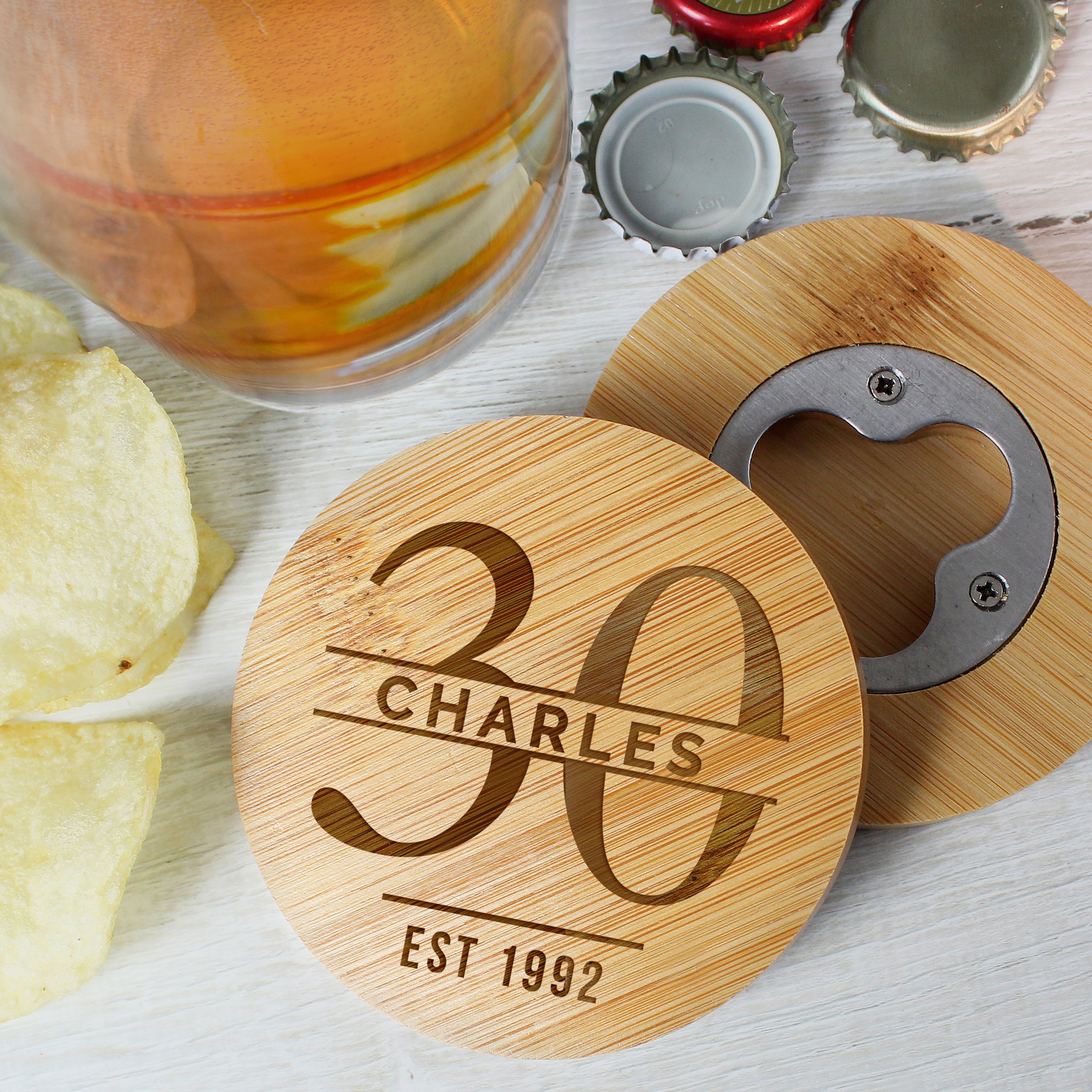 BAMBOO BOTTLE OPENER COASTER