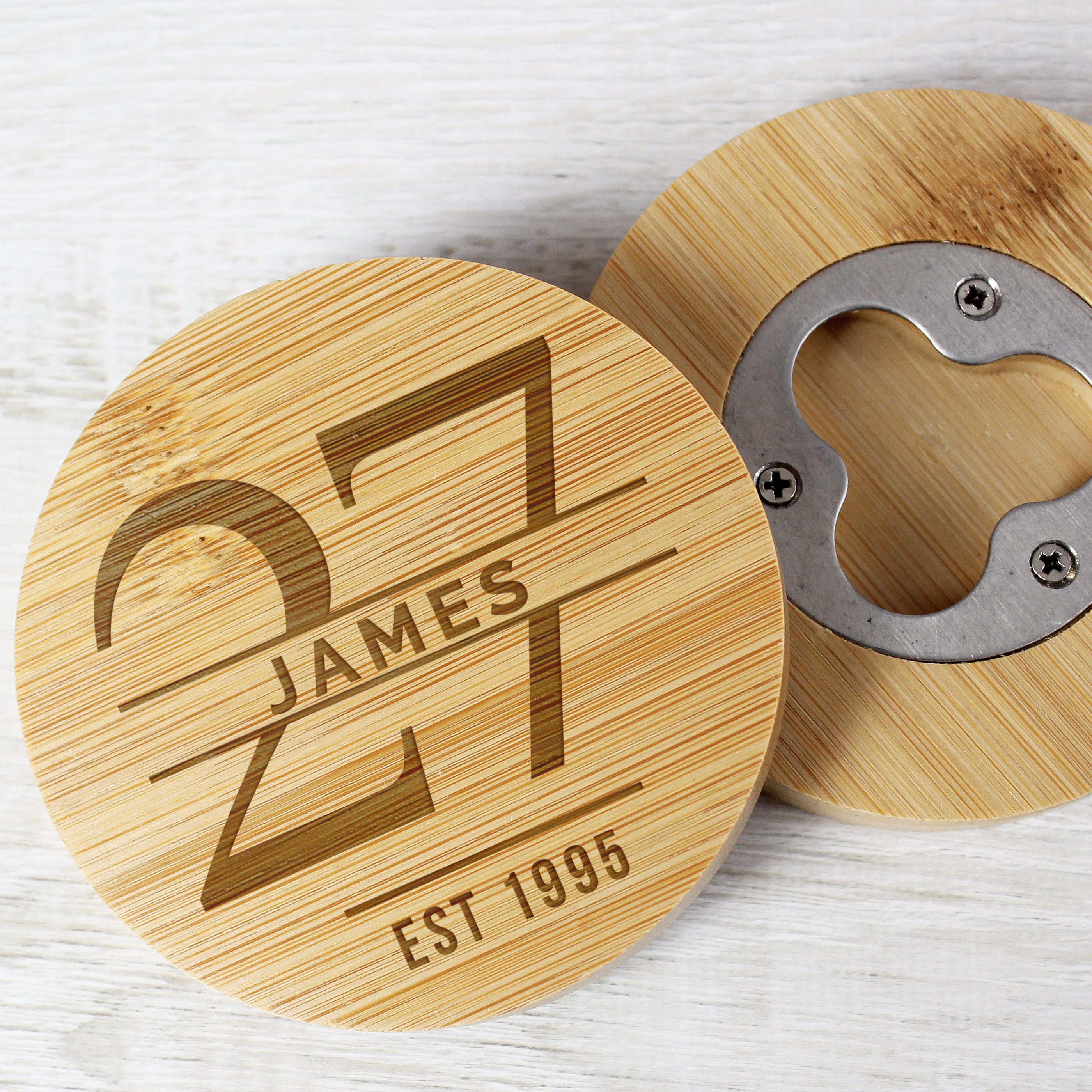 BAMBOO BOTTLE OPENER COASTER