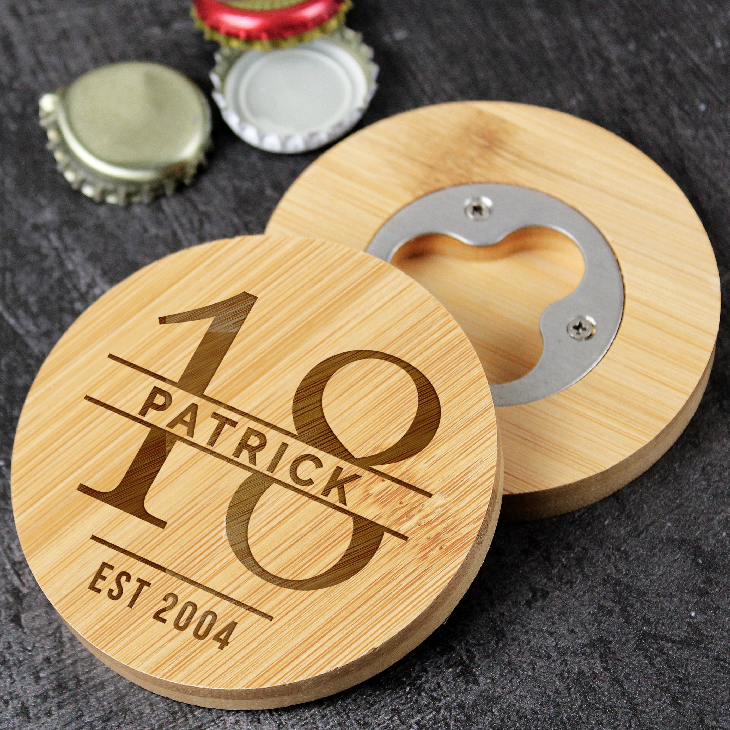 BAMBOO BOTTLE OPENER COASTER
