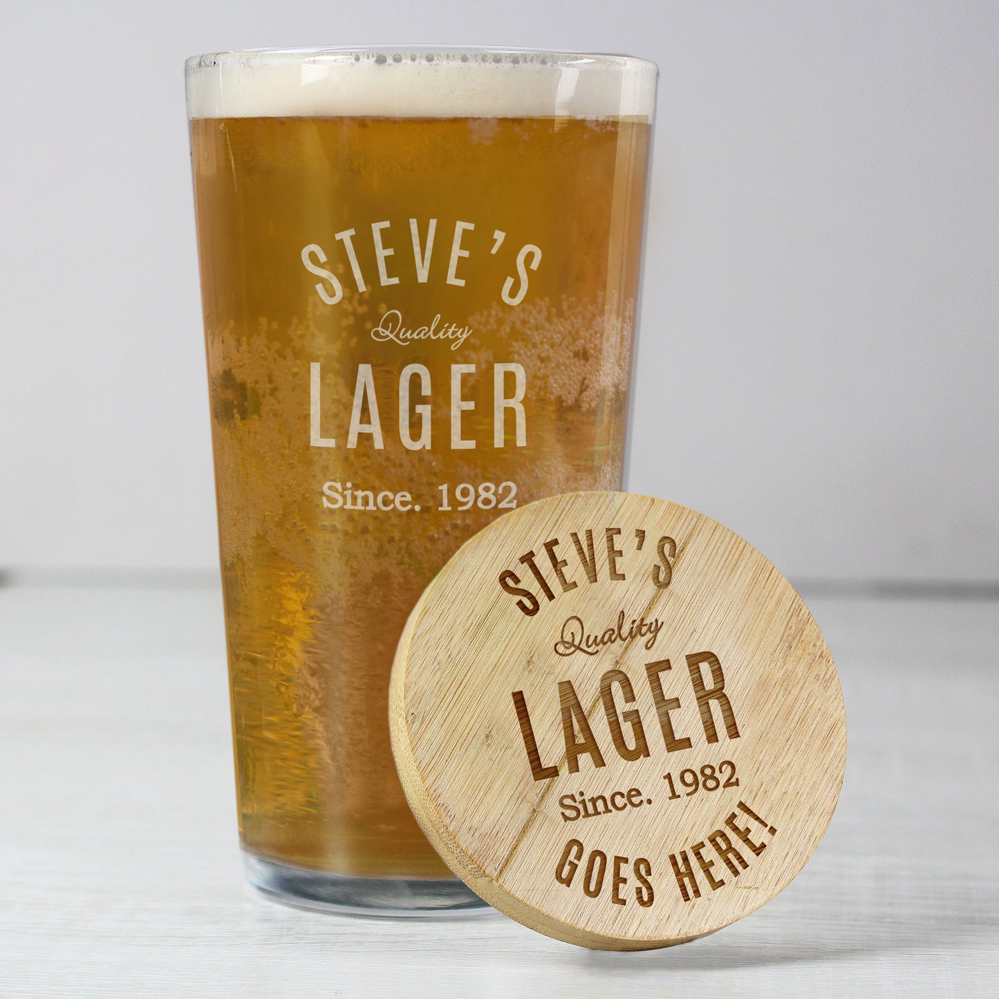 BOTTLE OPENER COASTER & GLASS SET