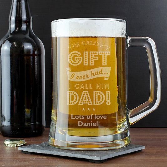 GREATEST DAD GLASS PINT TANKARD
