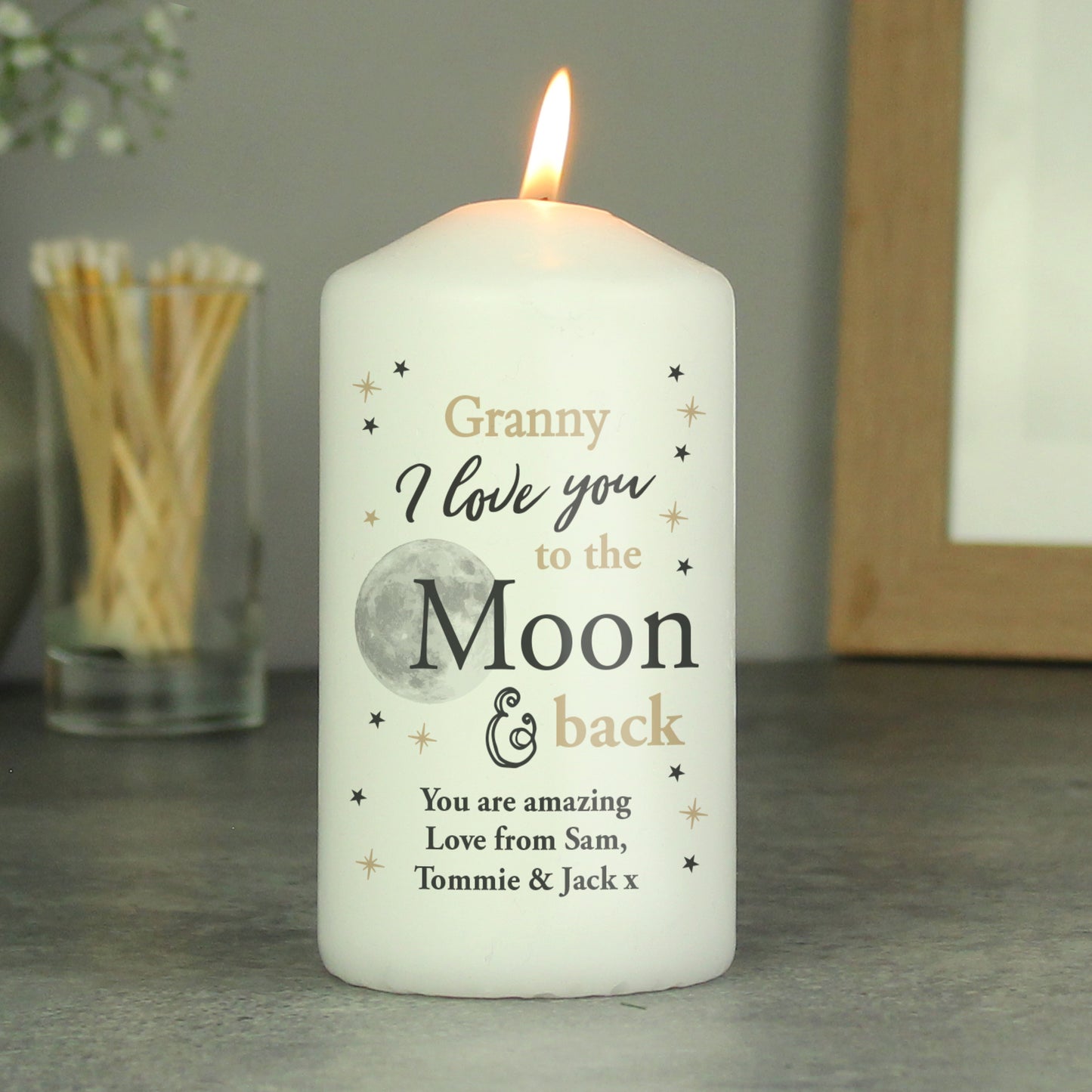 TO THE MOON & BACK PILLAR CANDLE