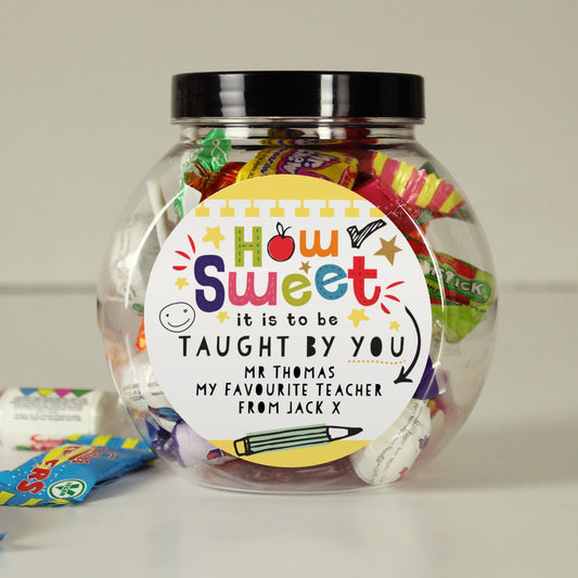 PERSONALISED TEACHER SWEET JAR