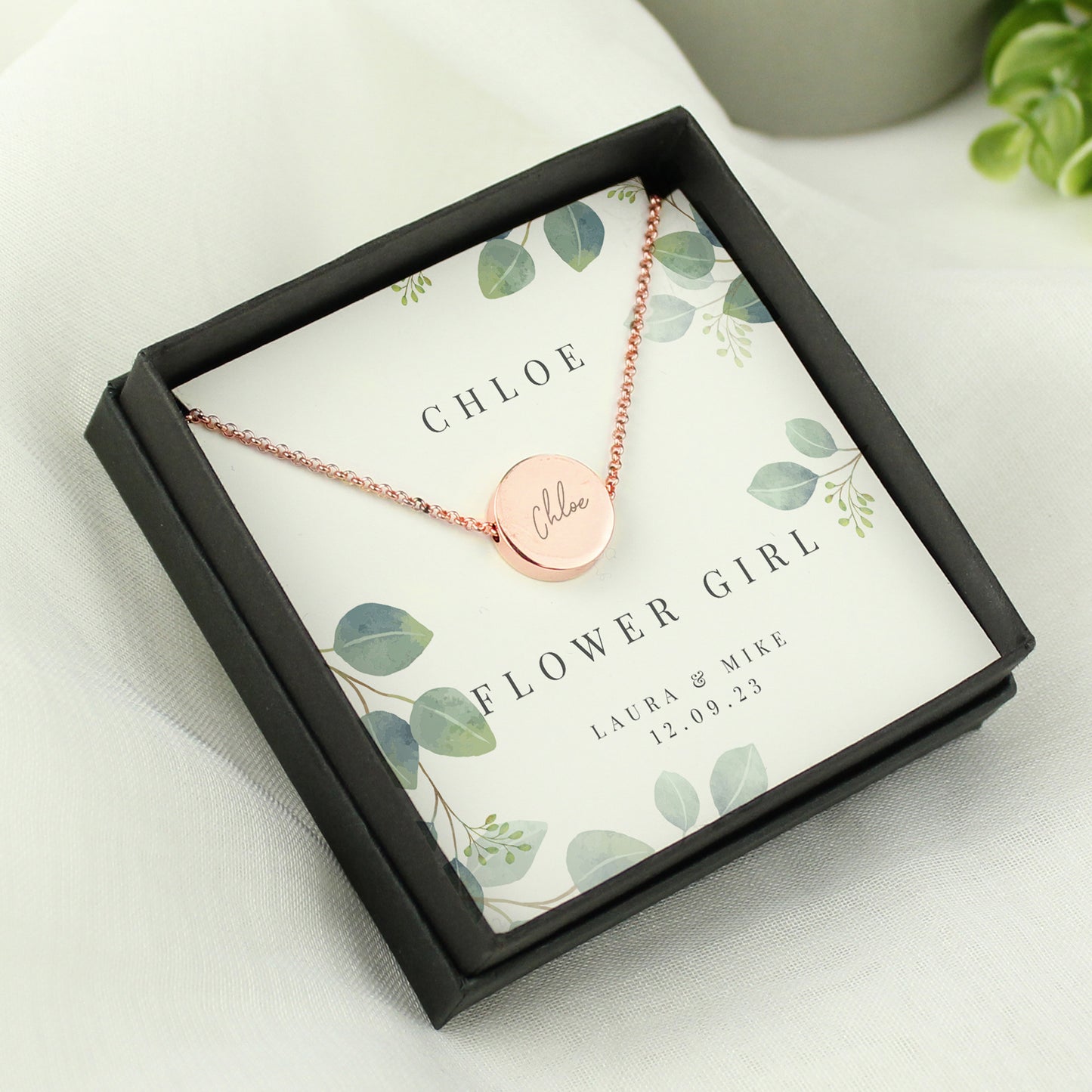 BOTANICAL ROSE GOLD NECKLACE & BOX