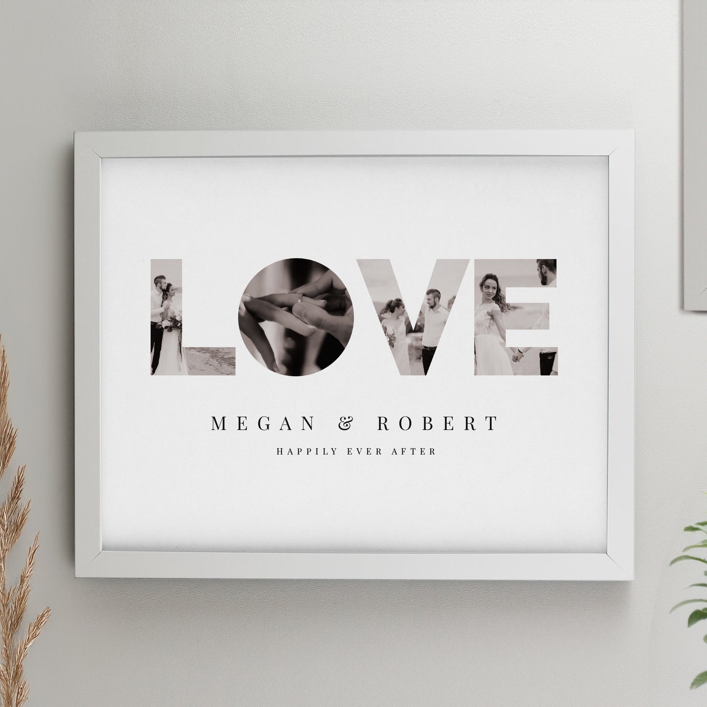 LOVE WHITE POSTER FRAME