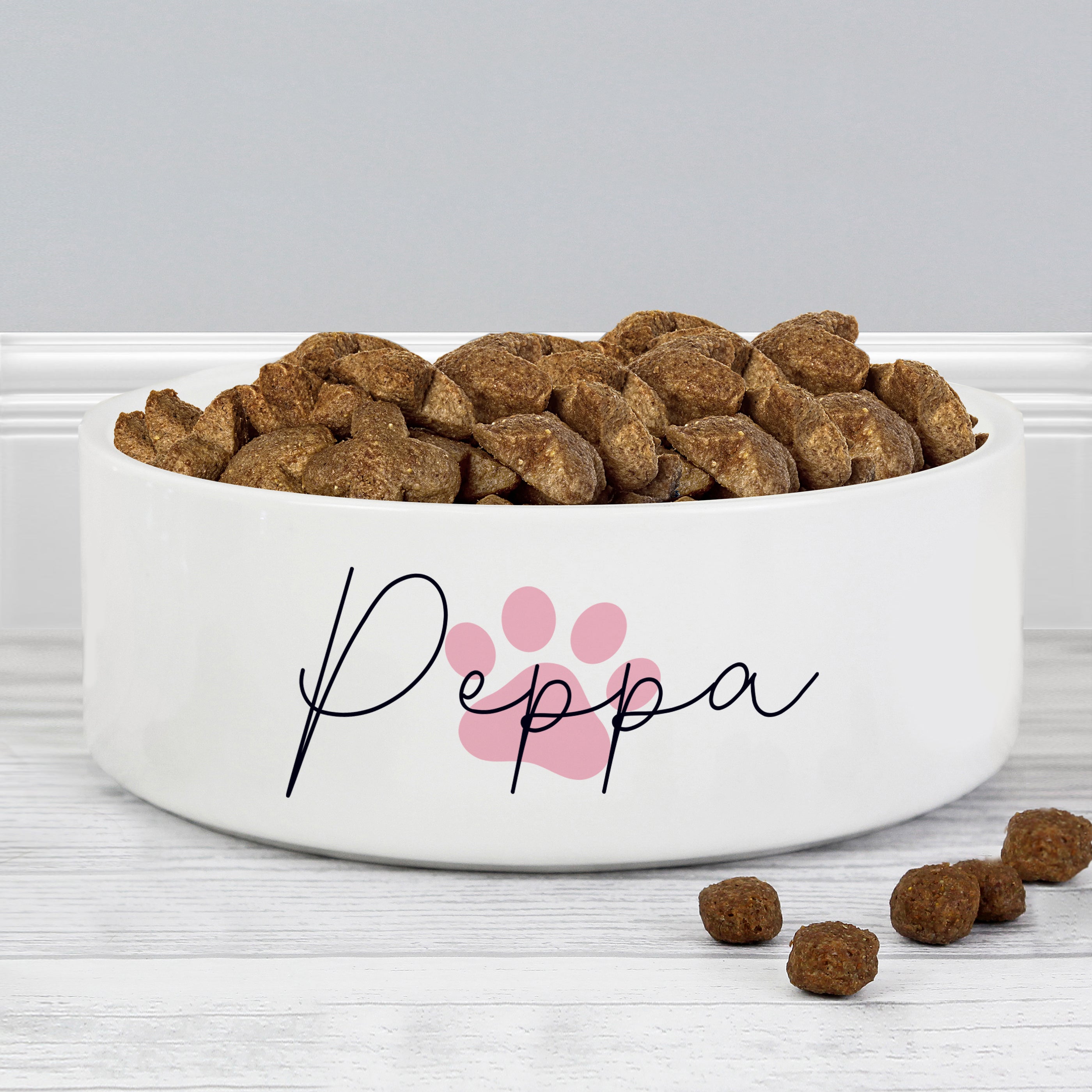 PINK PAW PRINT PET BOWL