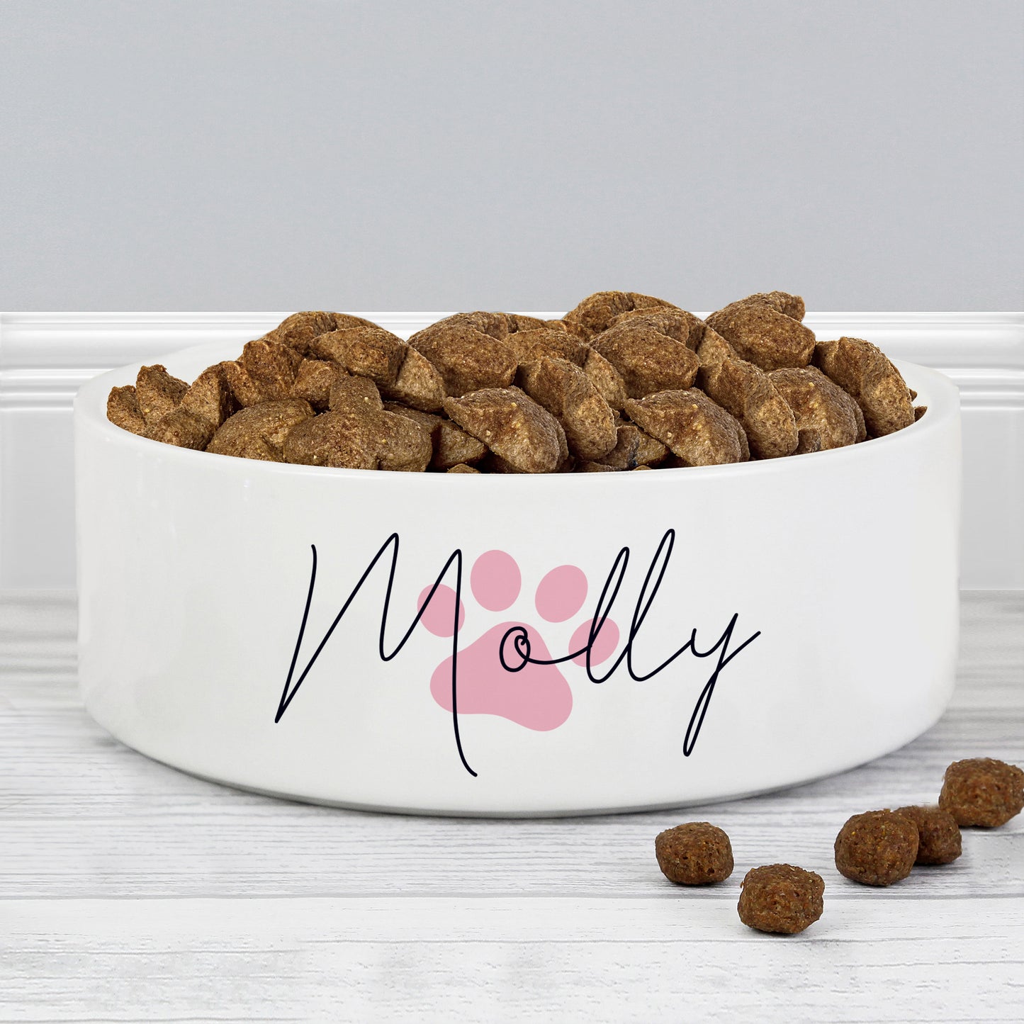 PINK PAW PRINT PET BOWL