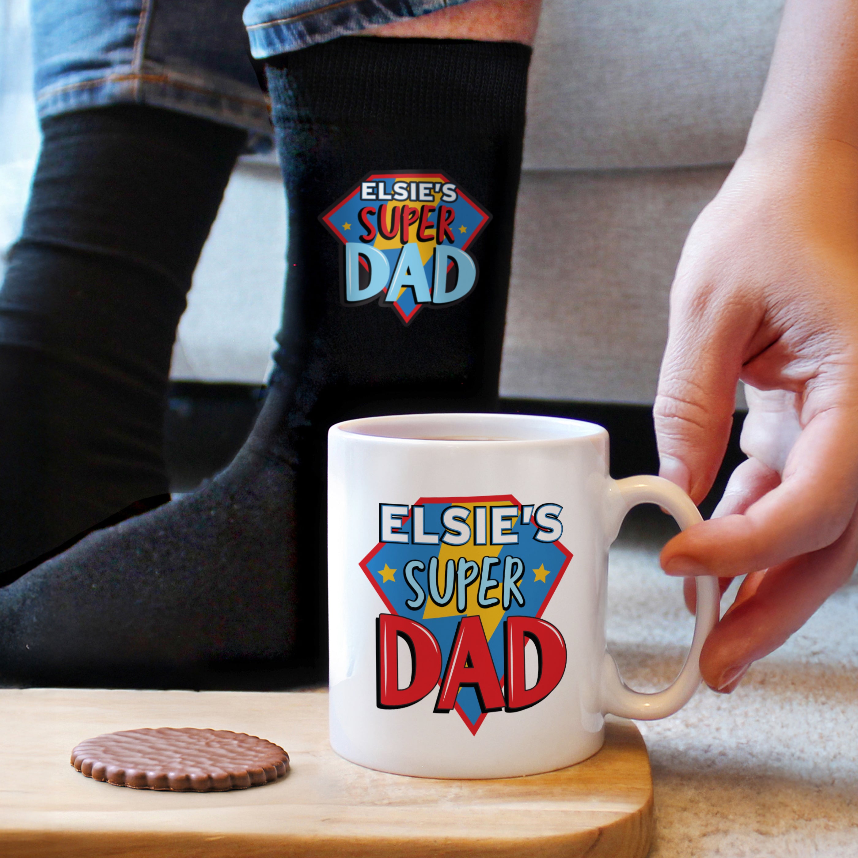 SUPER DAD MUG & SOCKS SET