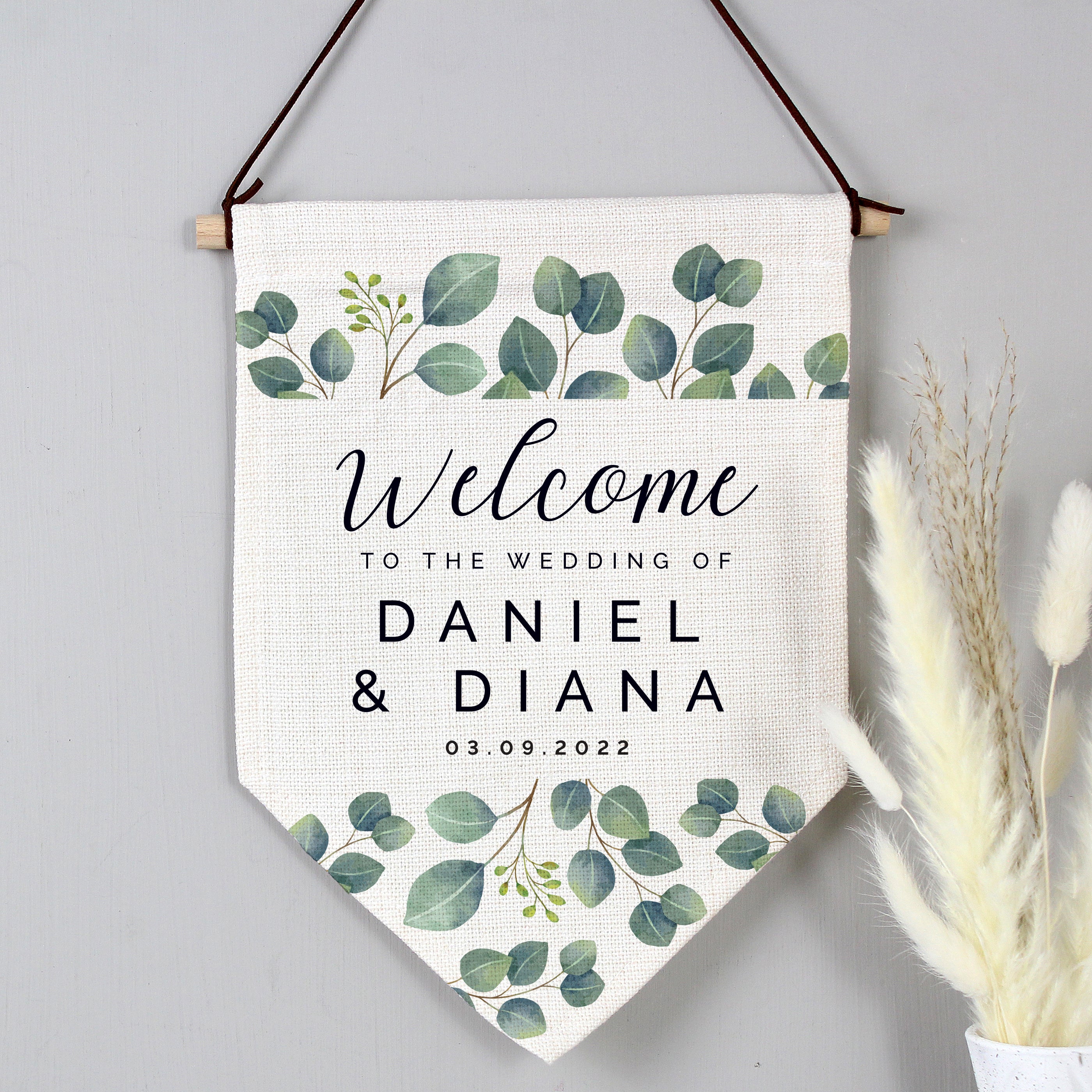 BOTANICAL WEDDING HANGING BANNER