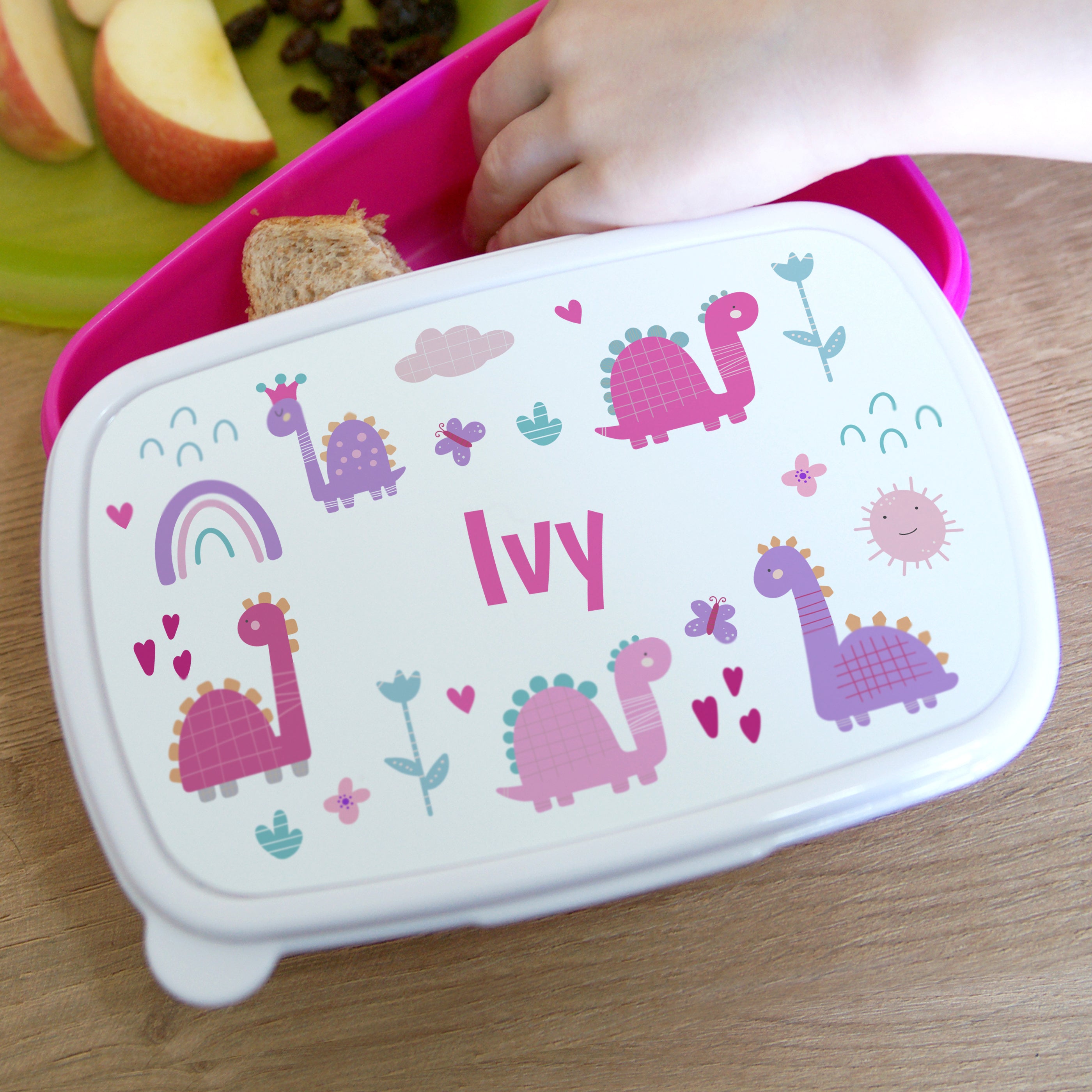 PINK DINOSAUR LUNCH BOX