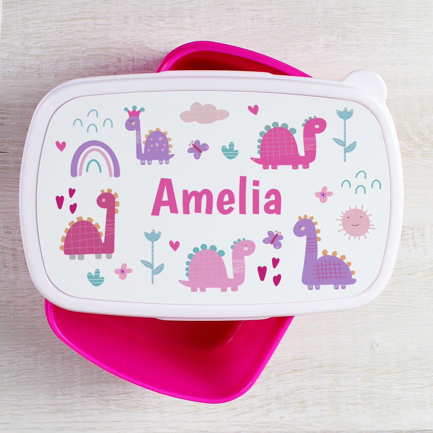 PINK DINOSAUR LUNCH BOX