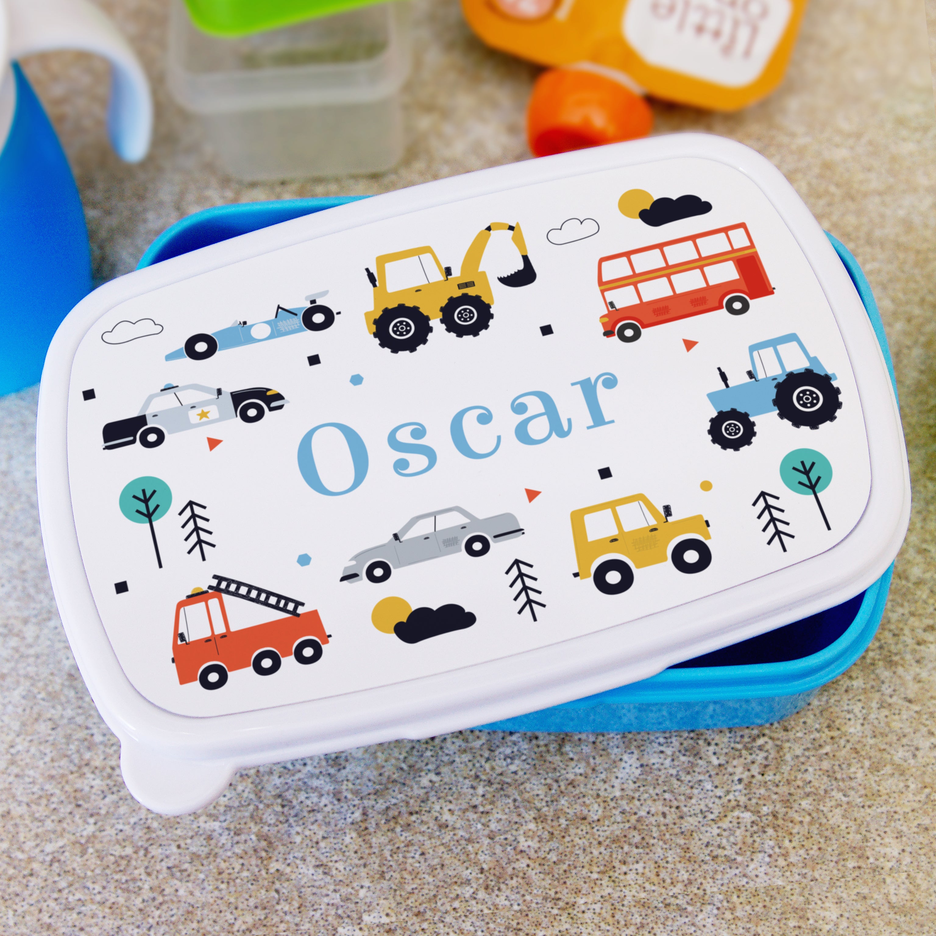 BLUE CARS LUNCH BOX