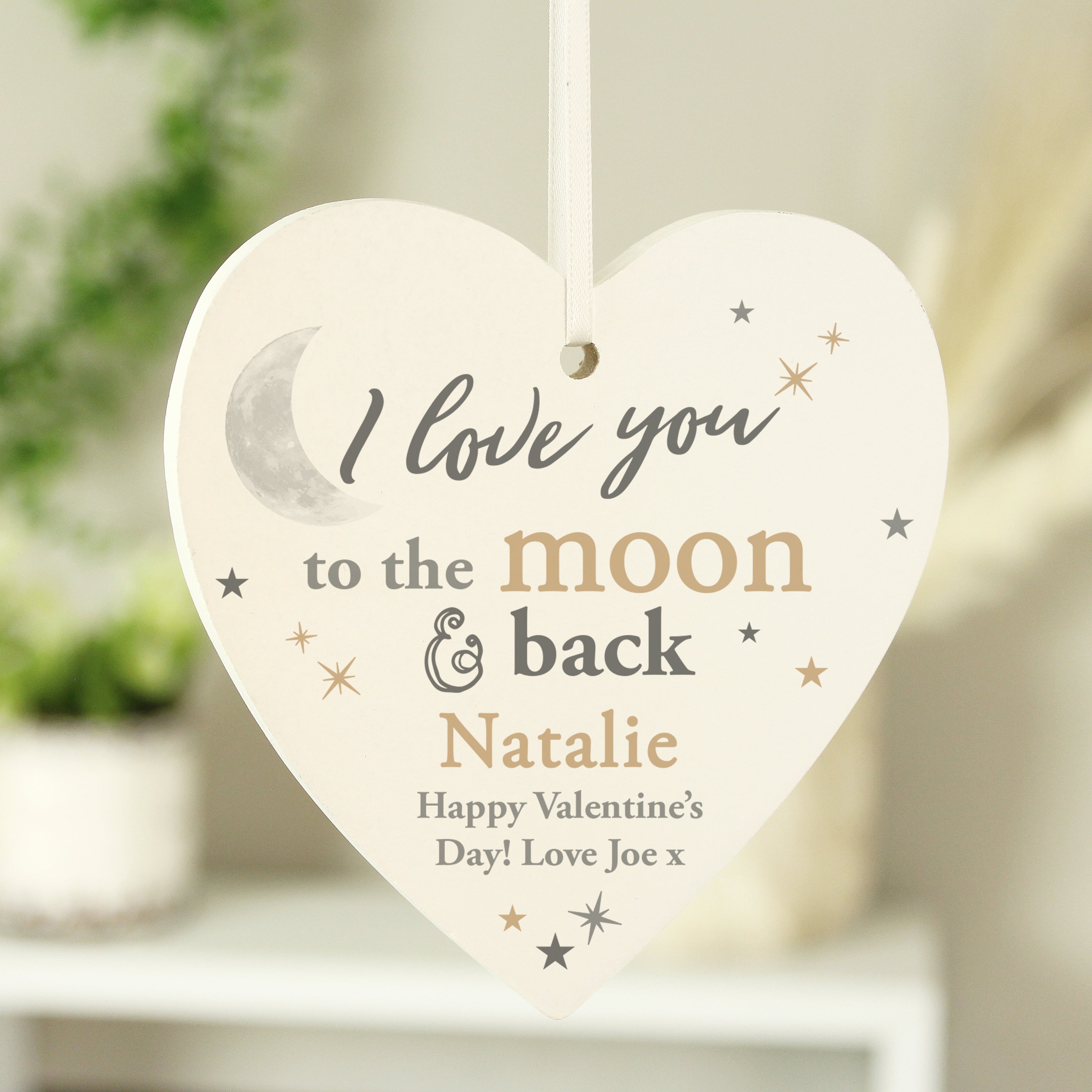 TO THE MOON & BACK WOODEN HEART