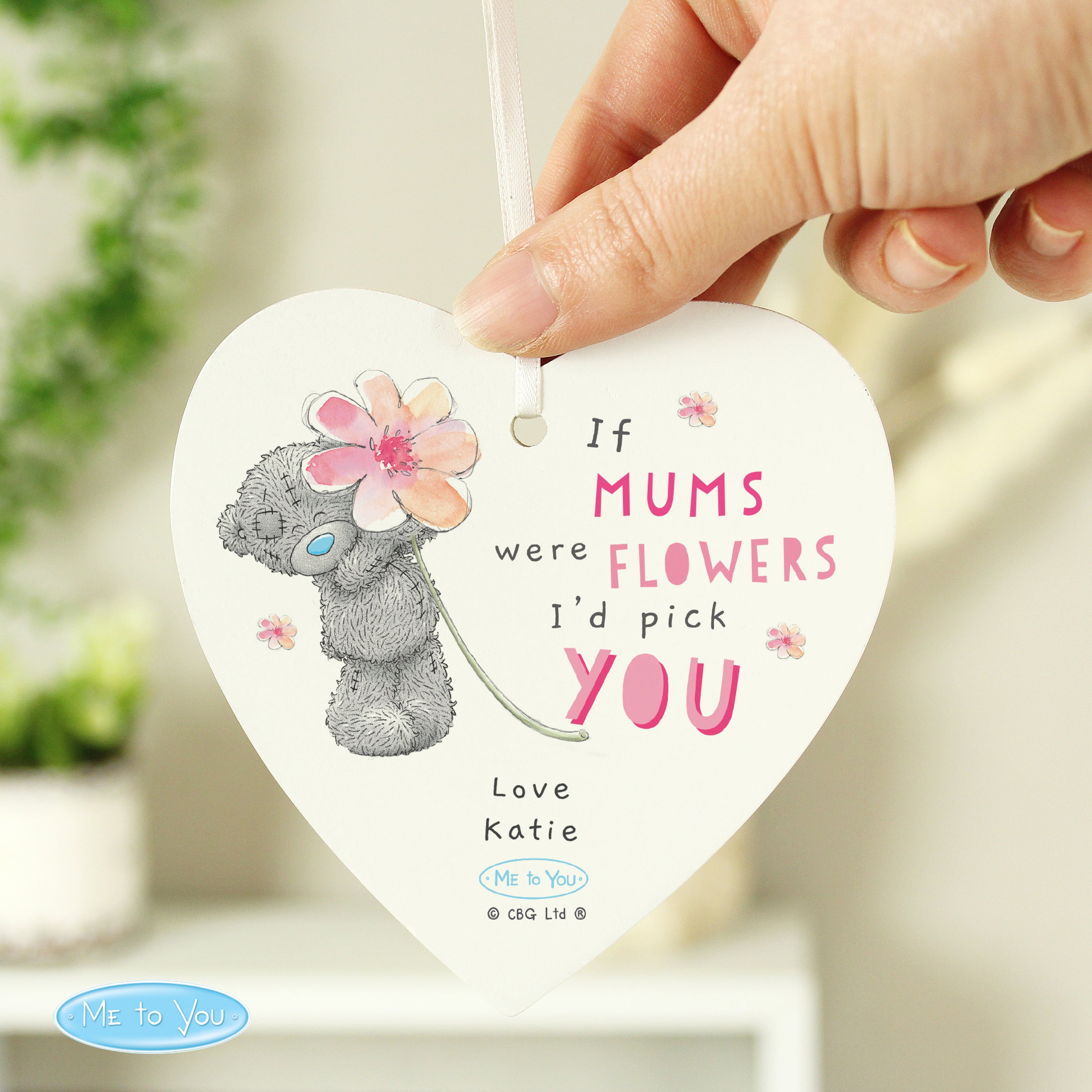ME TO YOU FLOWERS WOODEN HEART