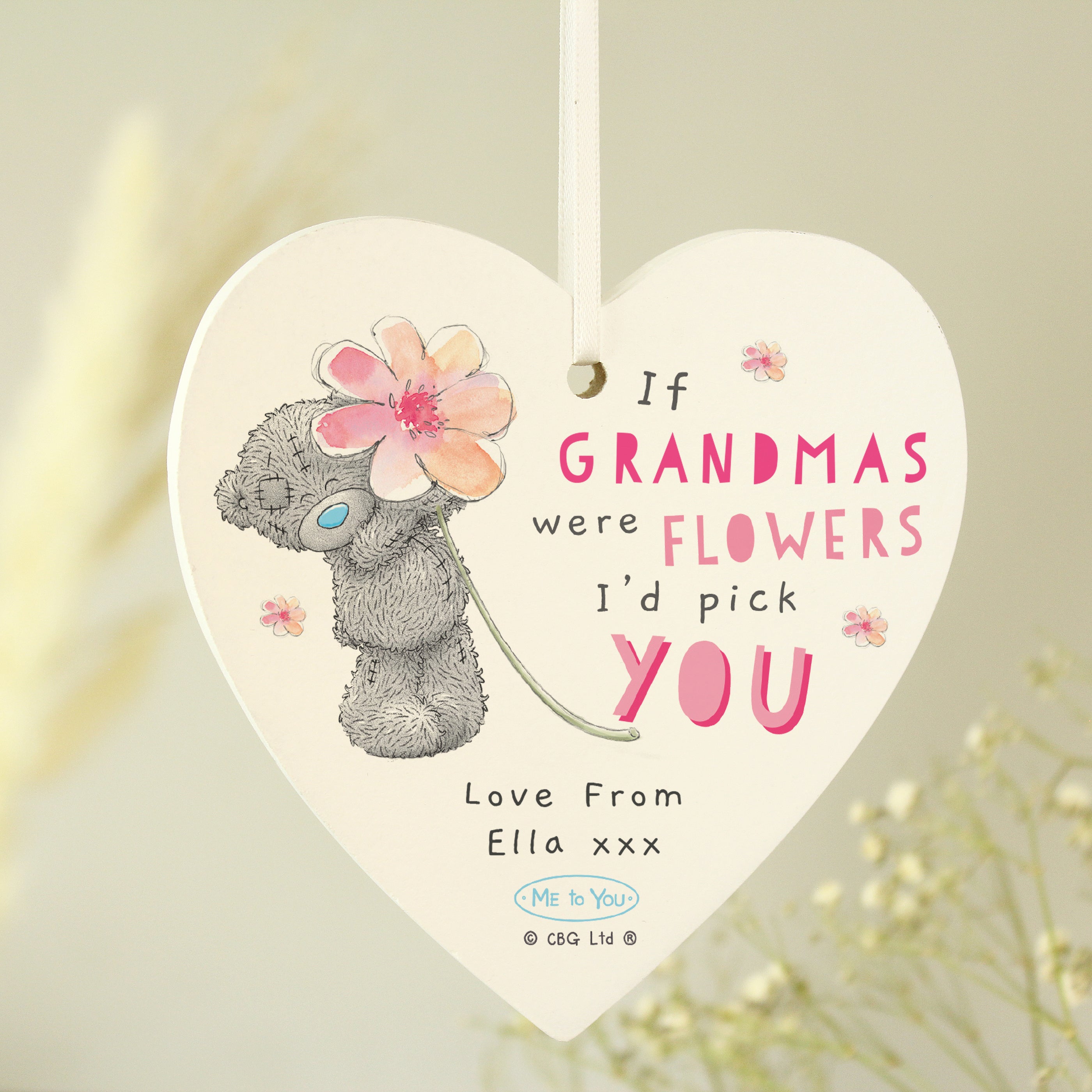 ME TO YOU FLOWERS WOODEN HEART