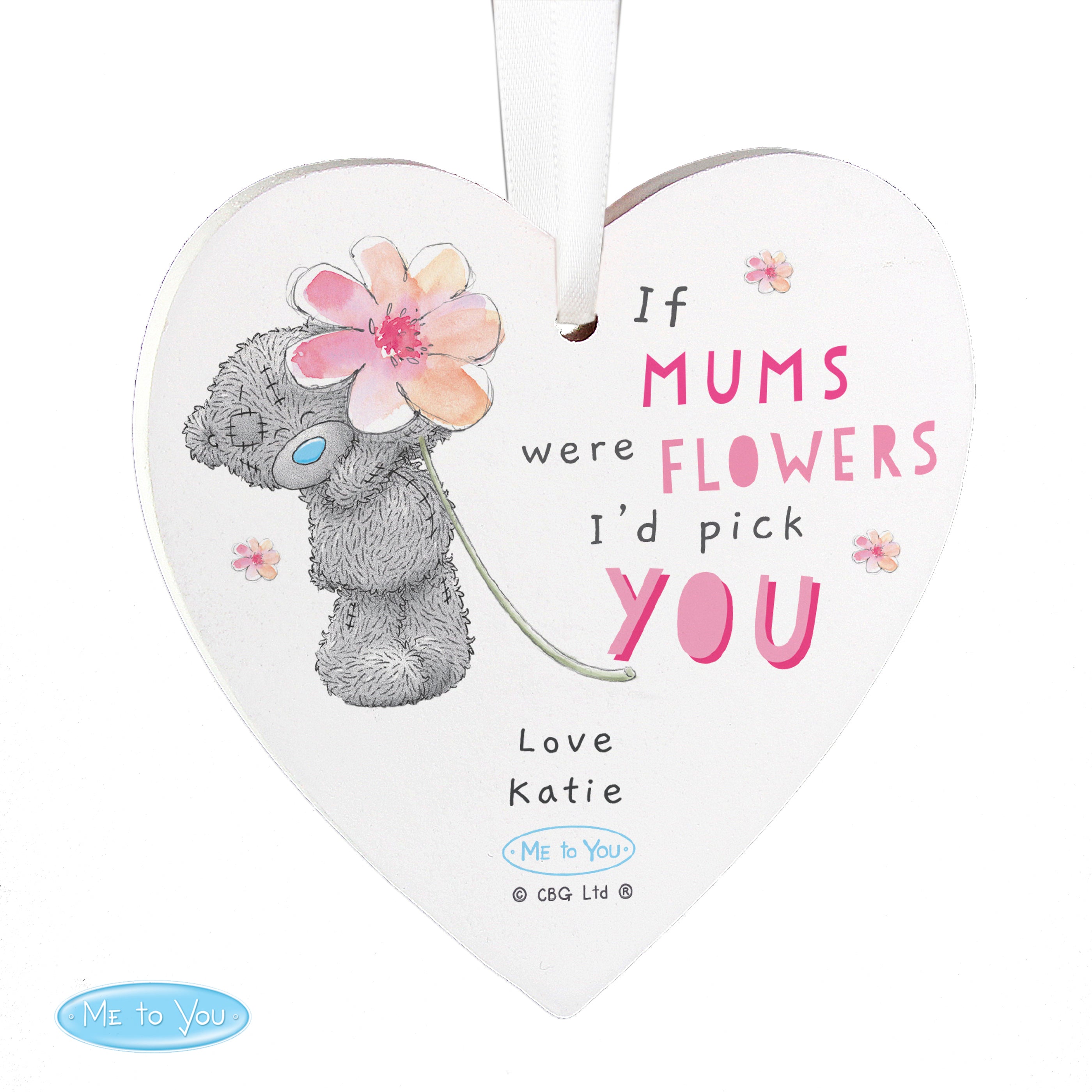 ME TO YOU FLOWERS WOODEN HEART