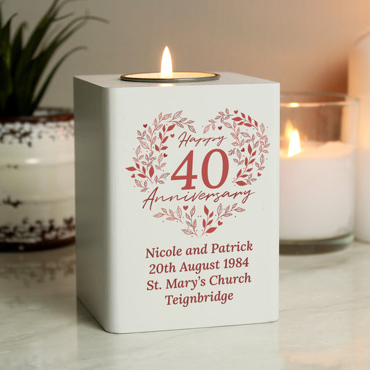 40TH RUBY ANNIVERSARY TEA LIGHT HOLDER