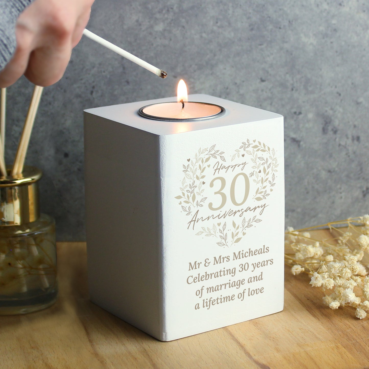 30TH PEARL ANNIVERSARY TEA LIGHT HOLDER