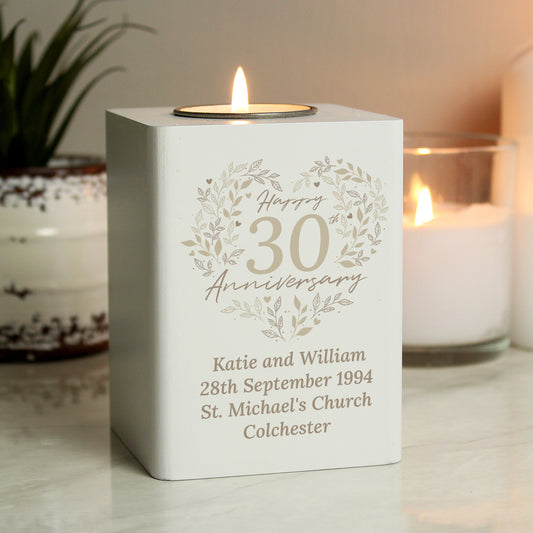 30TH PEARL ANNIVERSARY TEA LIGHT HOLDER