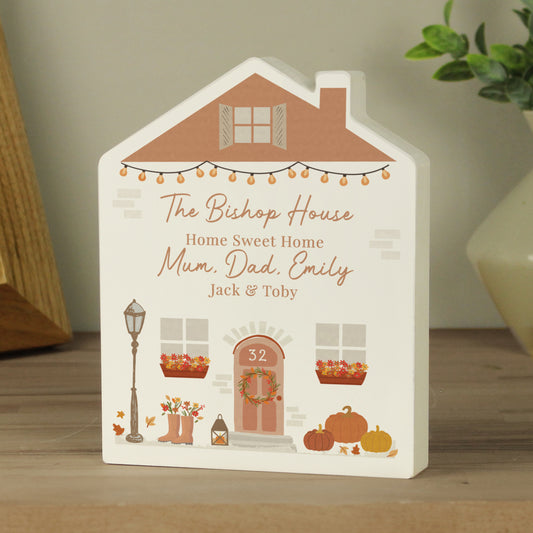 AUTUMN WOODEN HOUSE ORNAMENT