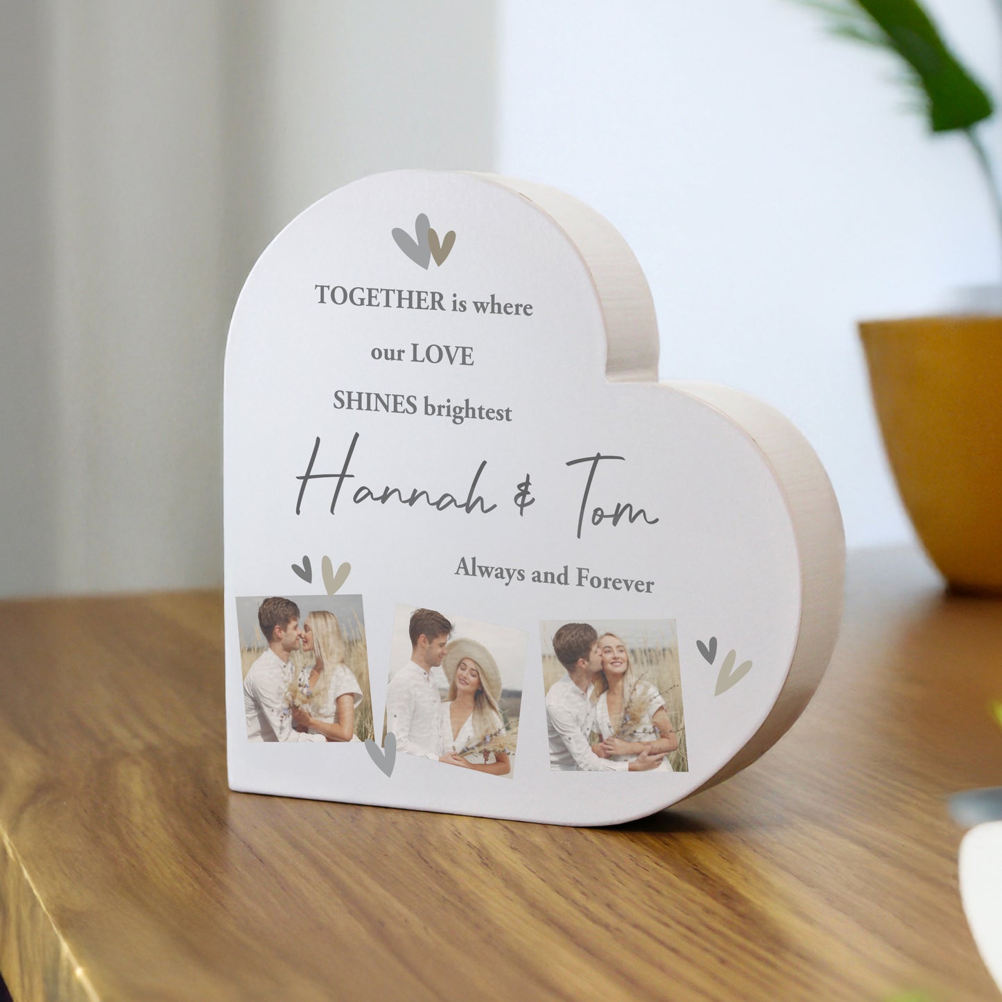 GREY PHOTO HEART ORNAMENT