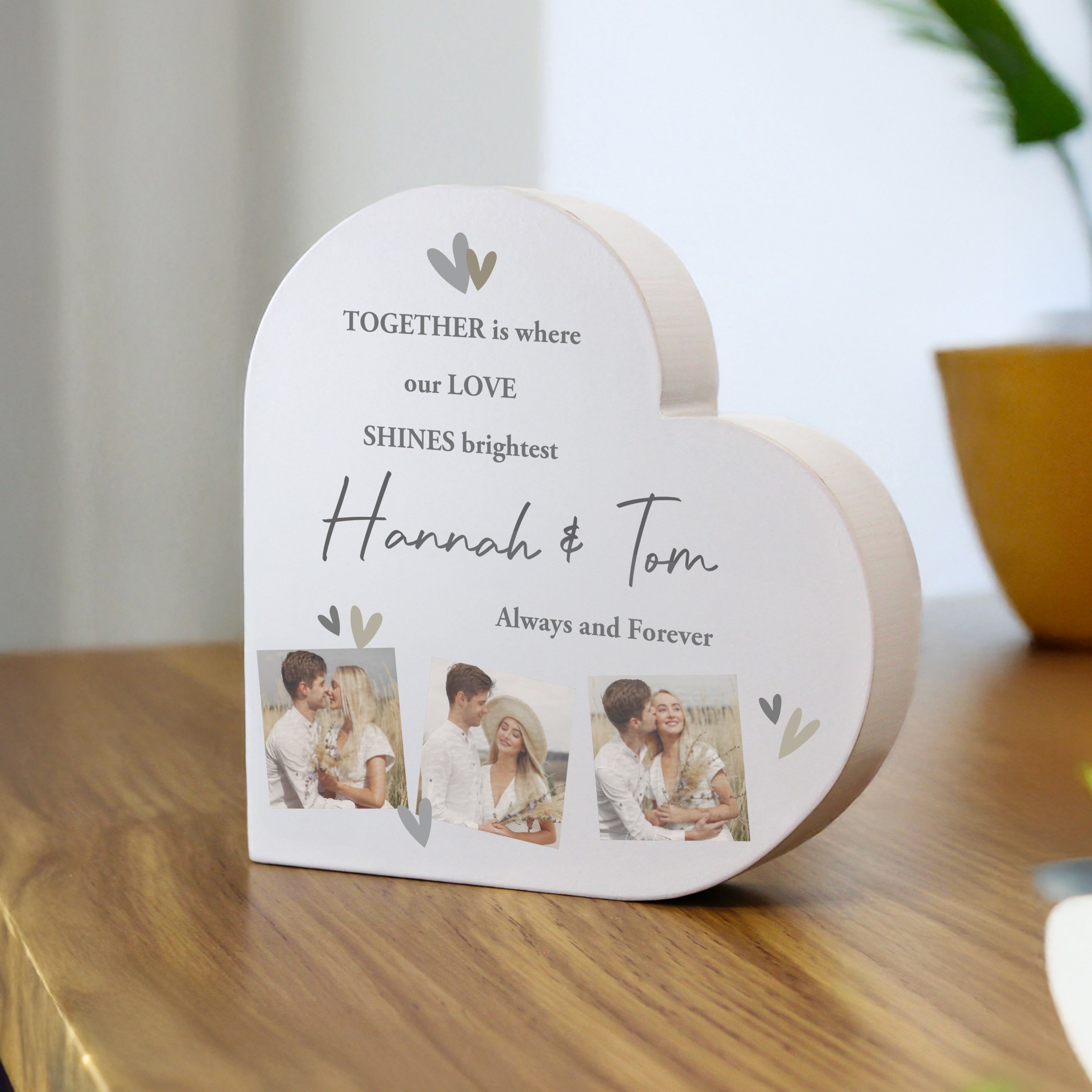 GREY PHOTO HEART ORNAMENT