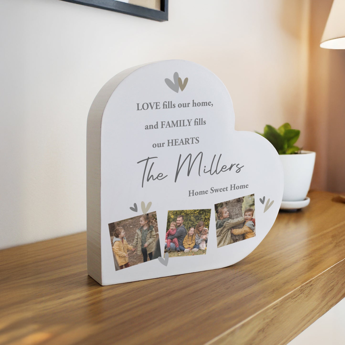 GREY PHOTO HEART ORNAMENT