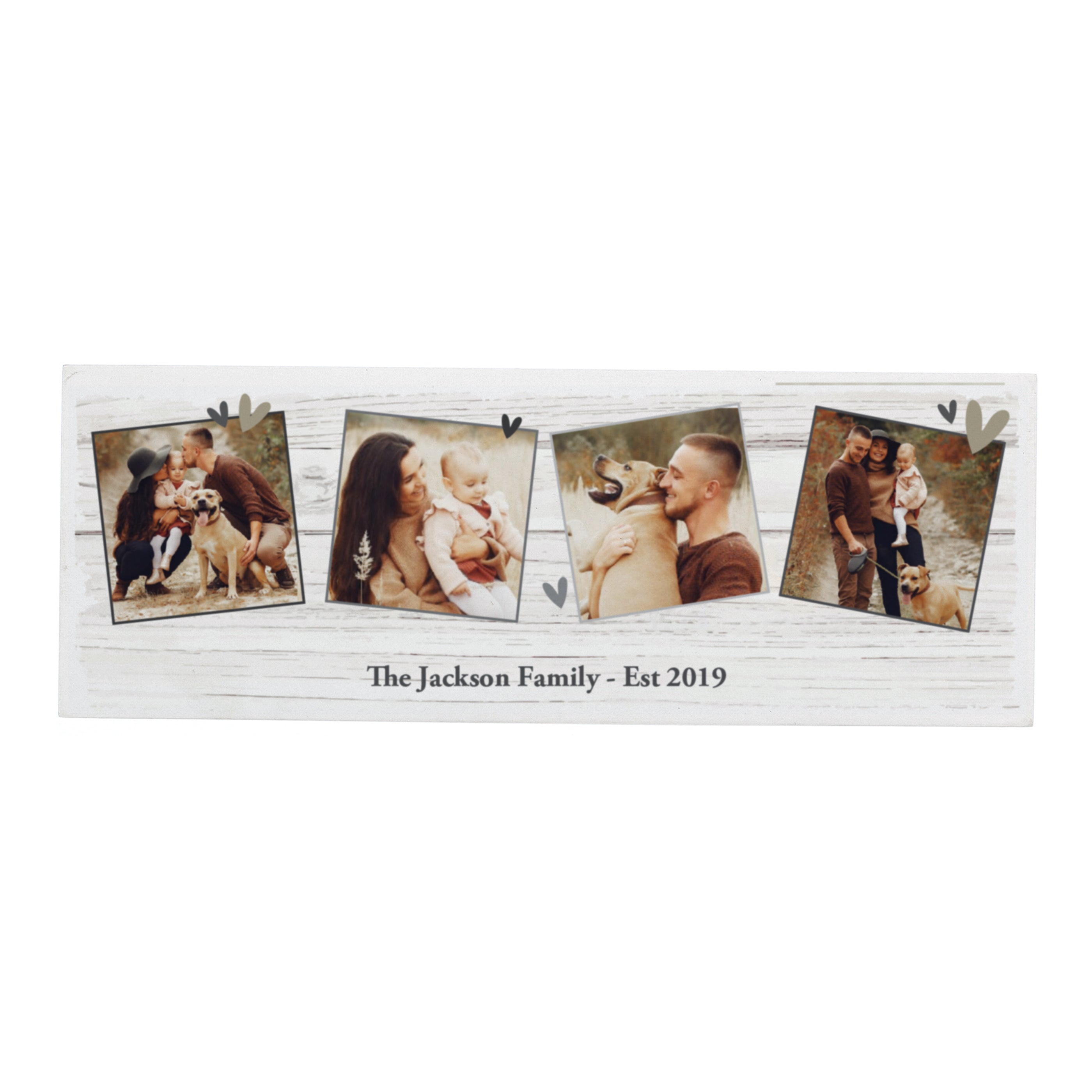 PERSONALISED HEARTS PHOTO MANTEL BLOCK