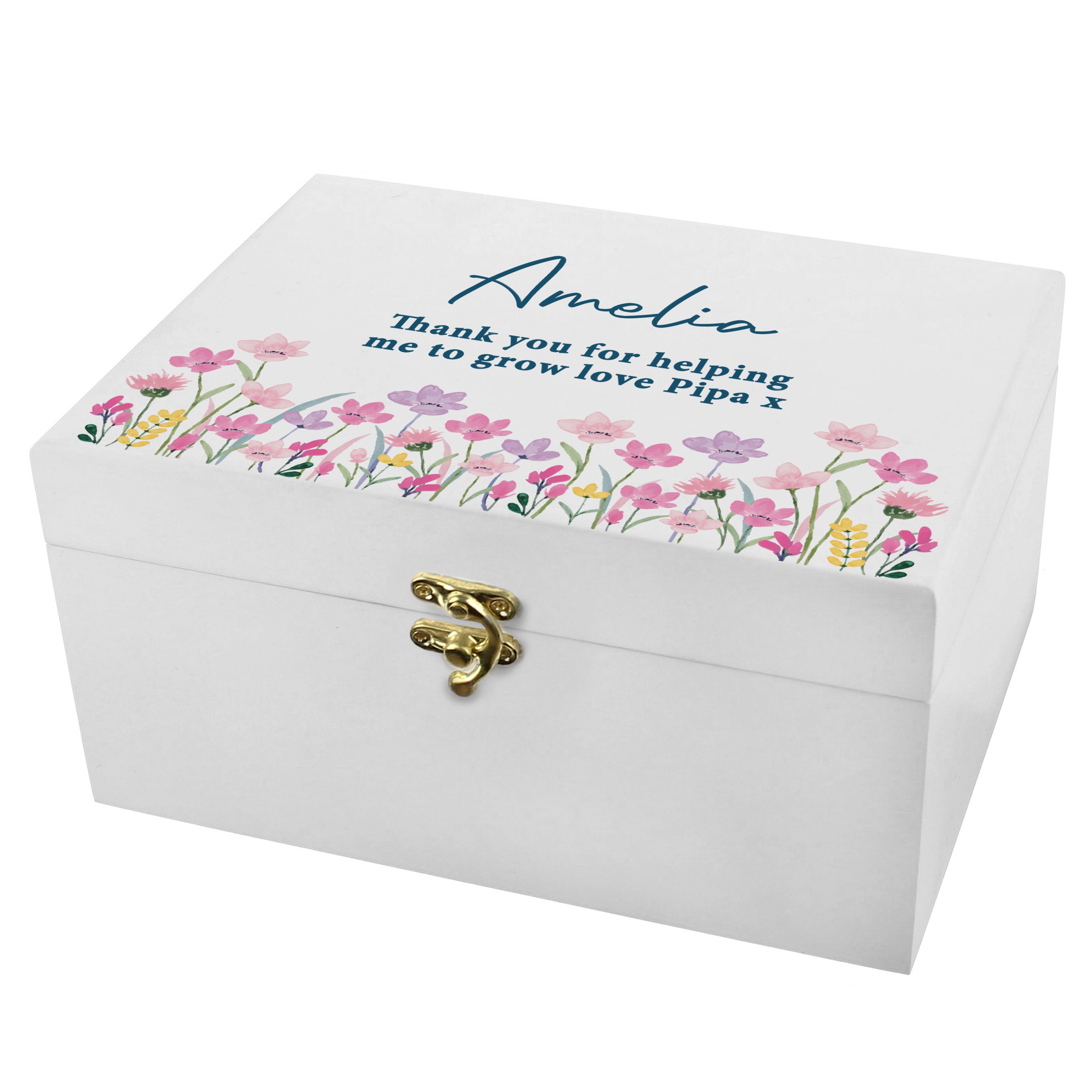 FLORAL WOODEN KEEPSAKE BOX