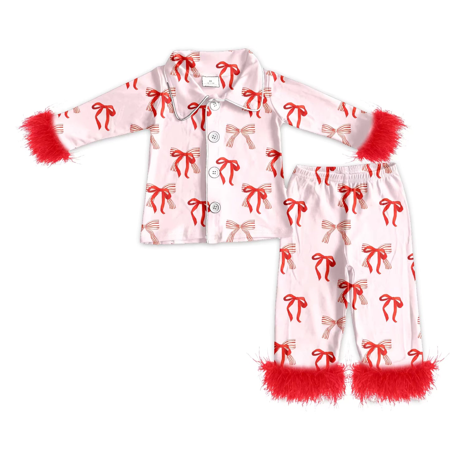 RED FLUFFY CHRISTMAS PJS