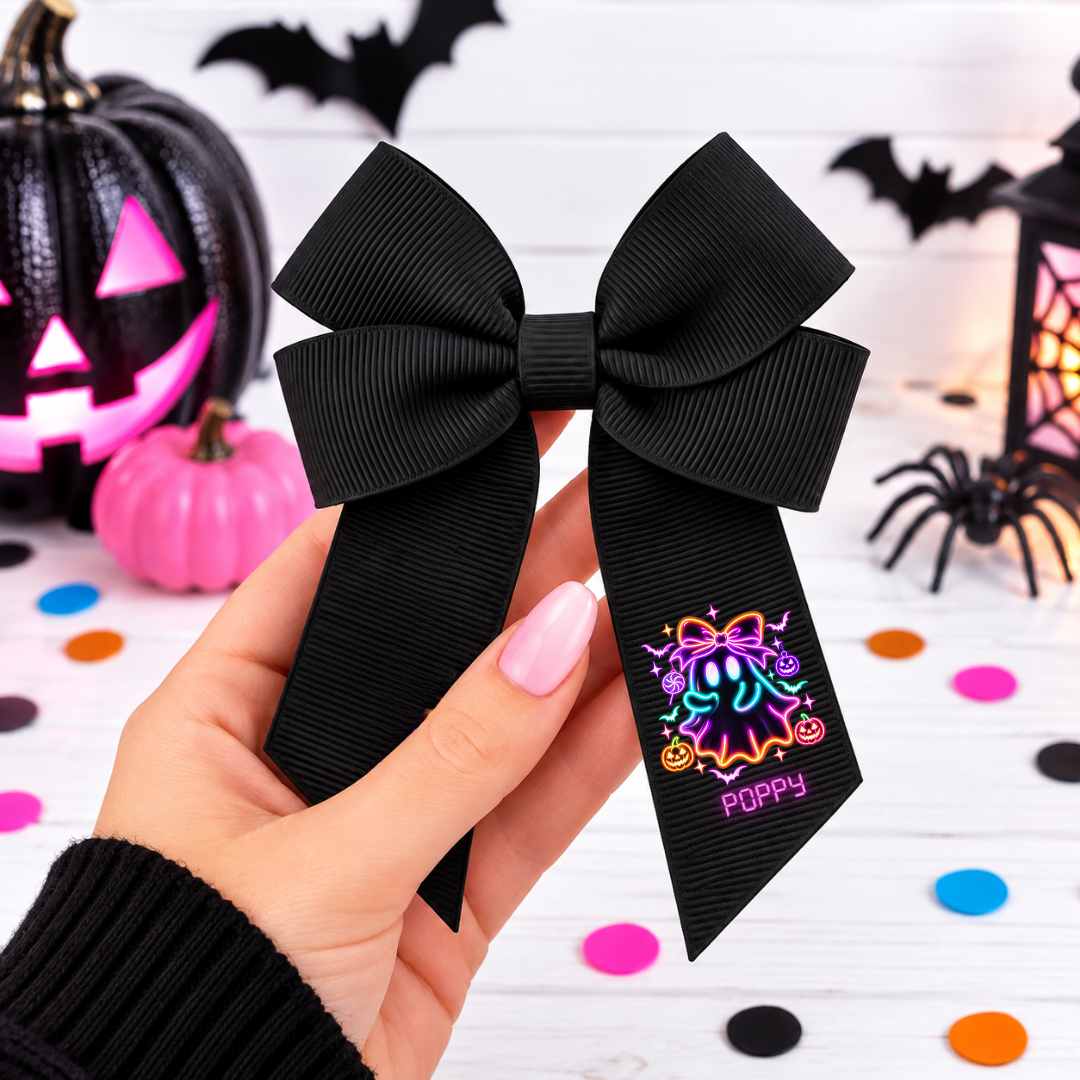 NEON HALLOWEEN HAIR BOW