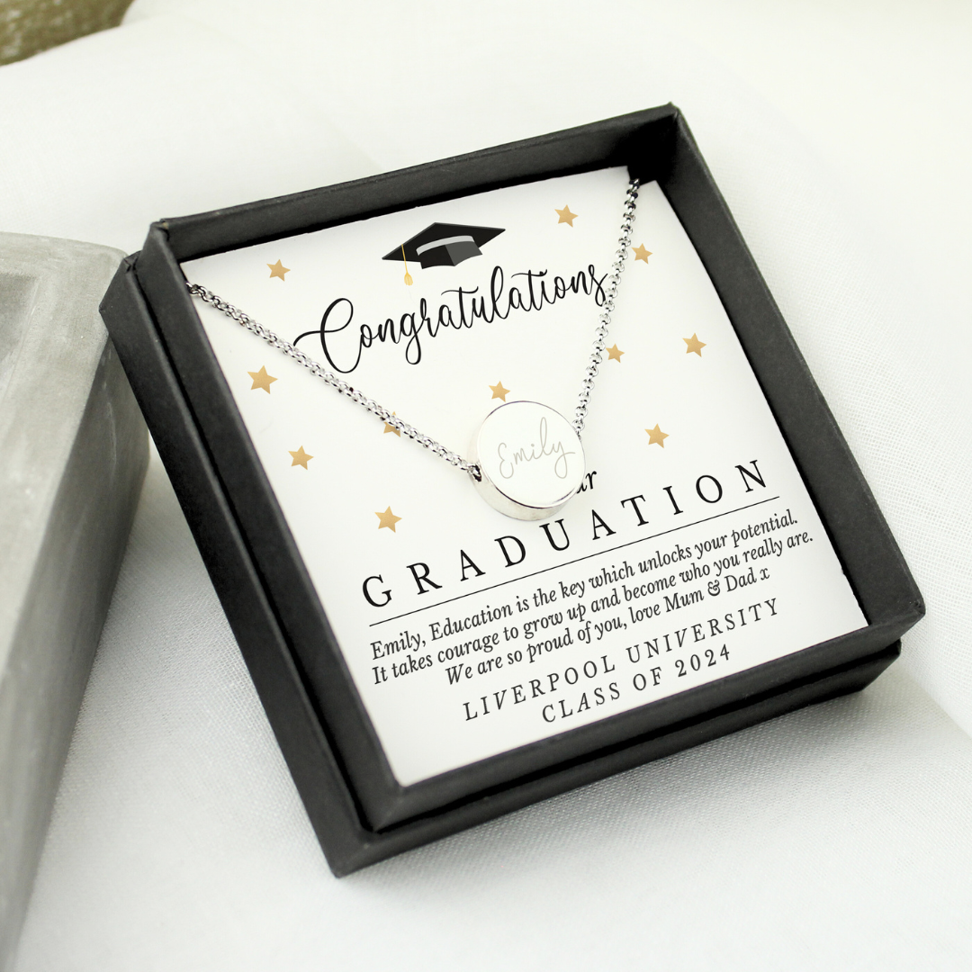 GRADUATION SENTIMENT SILVER NECKLACE