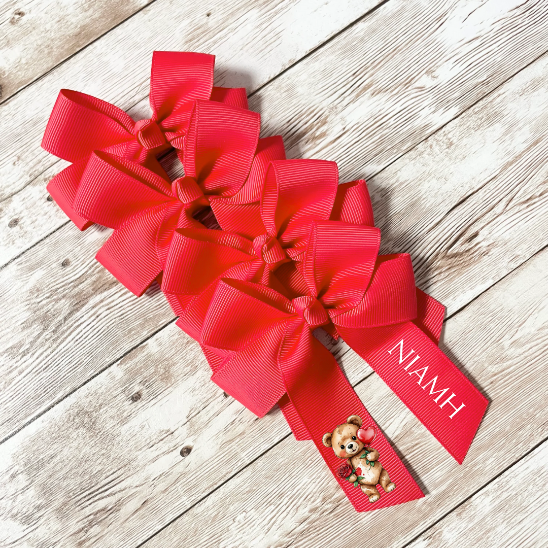 RED VALENTINES HAIR BOW