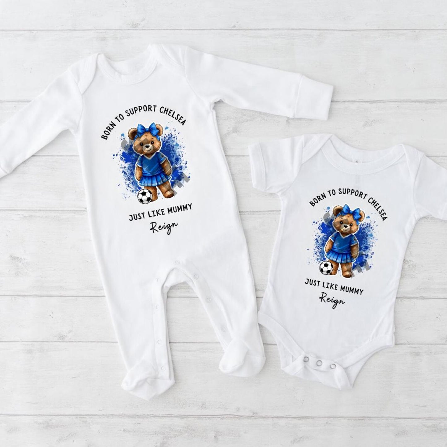 BORN TO SUPPORT CHELSEA BABY SET