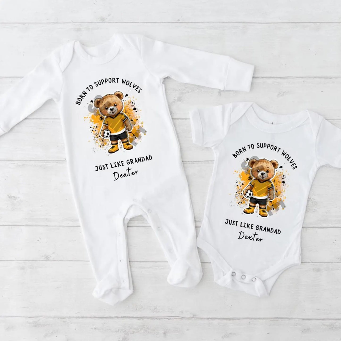BORN TO SUPPORT WOLVES BABY SET