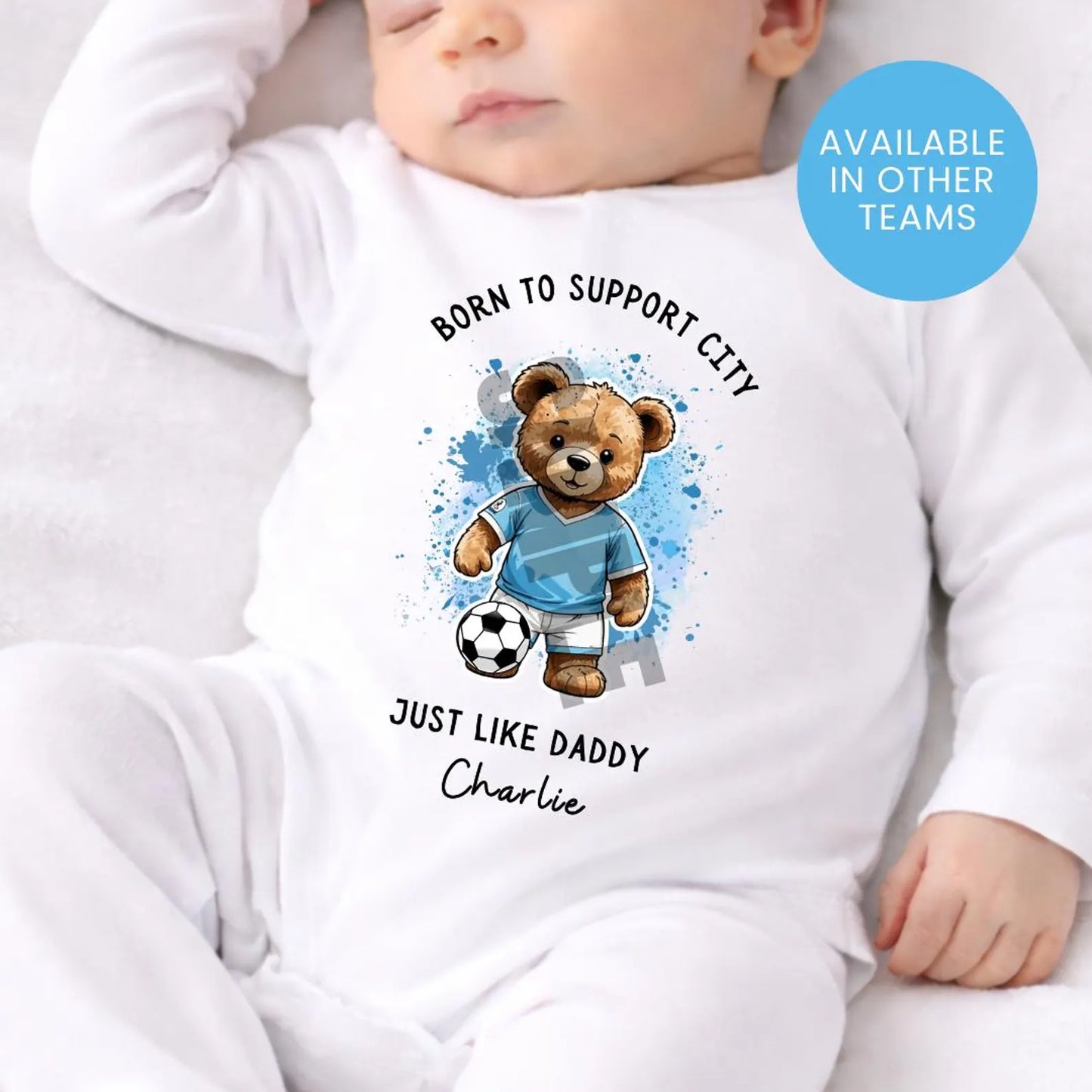 BORN TO SUPPORT MAN CITY BABY SET