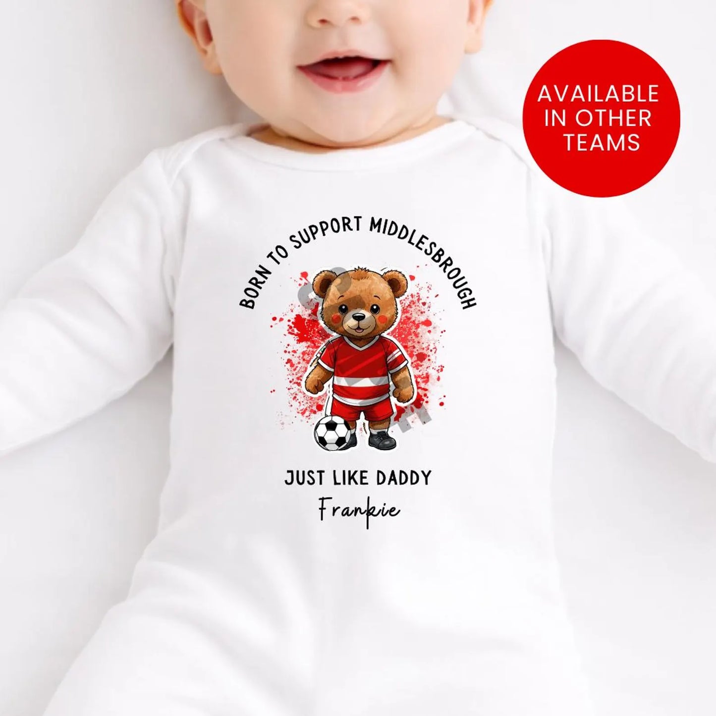 BORN TO SUPPORT MIDDLESBROUGH BABY SET