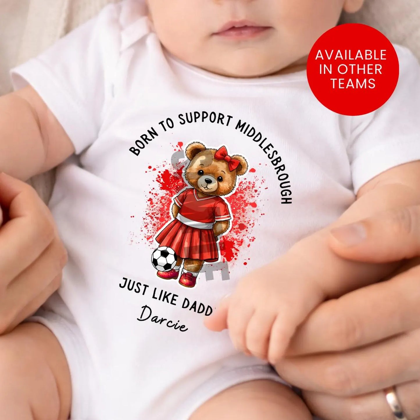 BORN TO SUPPORT MIDDLESBROUGH BABY SET