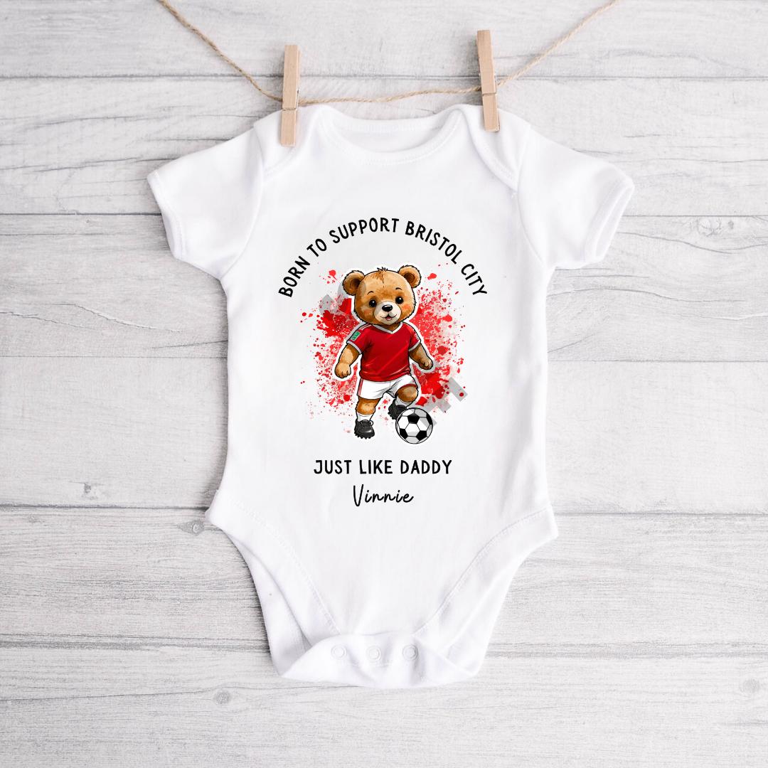 BORN TO SUPPORT BRISTOL CITY BABY VEST