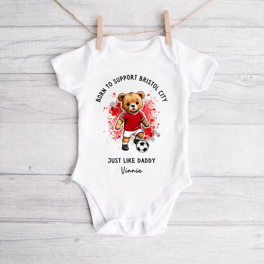 BORN TO SUPPORT BRISTOL CITY BABY VEST